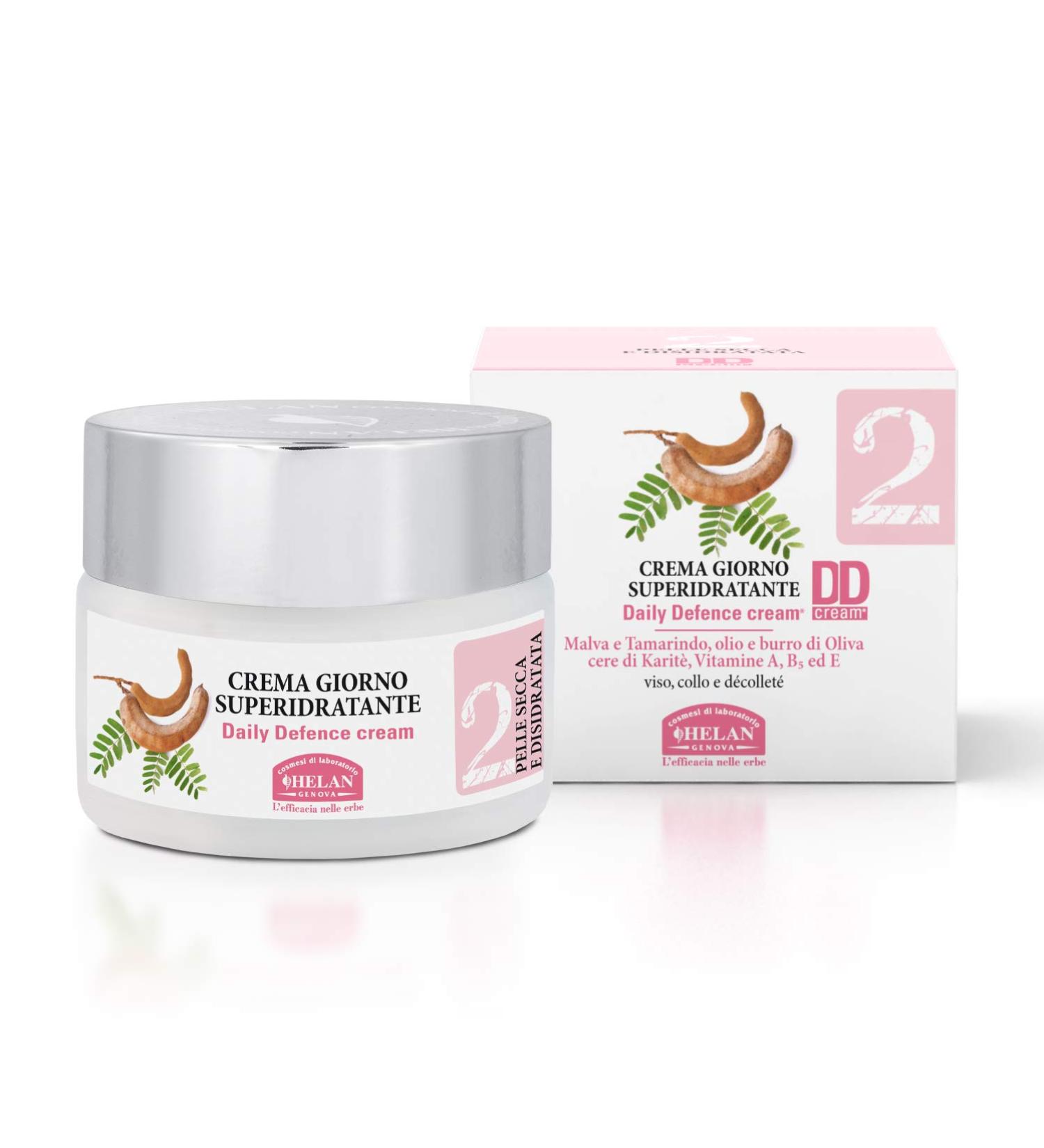 Helan Helan Linea Viso 2 - Super Nourishing Face Moisturizer for Dry Skin with Sunscreen Women's Face Cream for Face and Neck Care with Mallow Vitamin E and B5 50 ml - Made in Italy