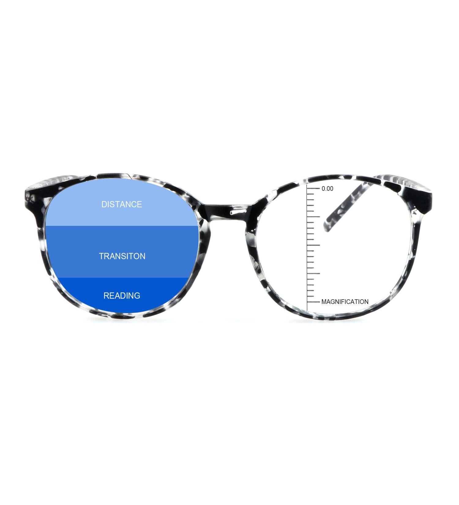 Vintage Round Multifocal Glasses | Anti-Blue Light Presbyopic Readers for Men & Women (+0.00/+2.00 - Buy Online on GoSupps.com