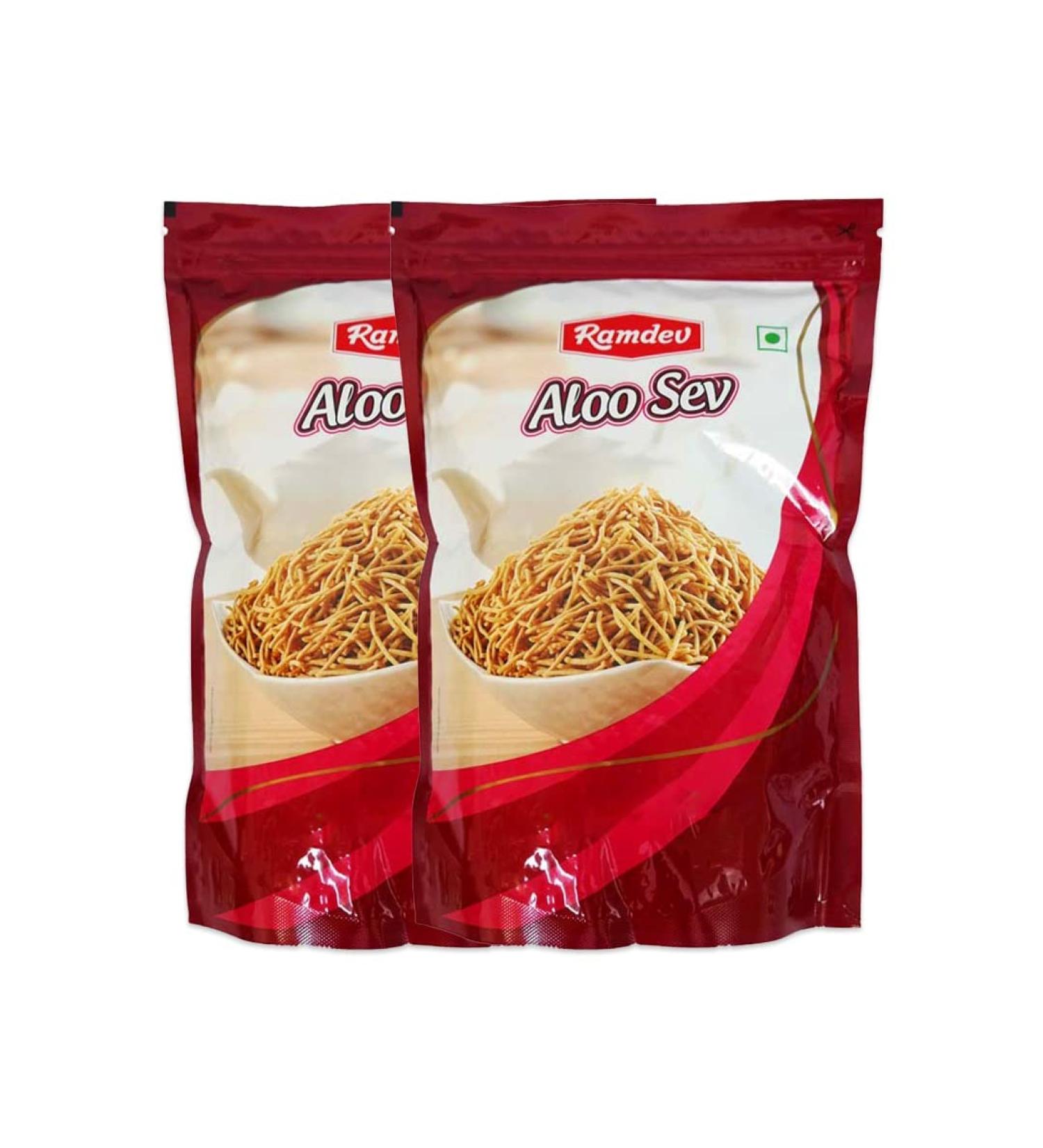 Ramdev | Aloo Sev | 400G | Indian Origin | Namkeen |Tasty and Healthy (Pack of 2) - Buy Online on GoSupps.com