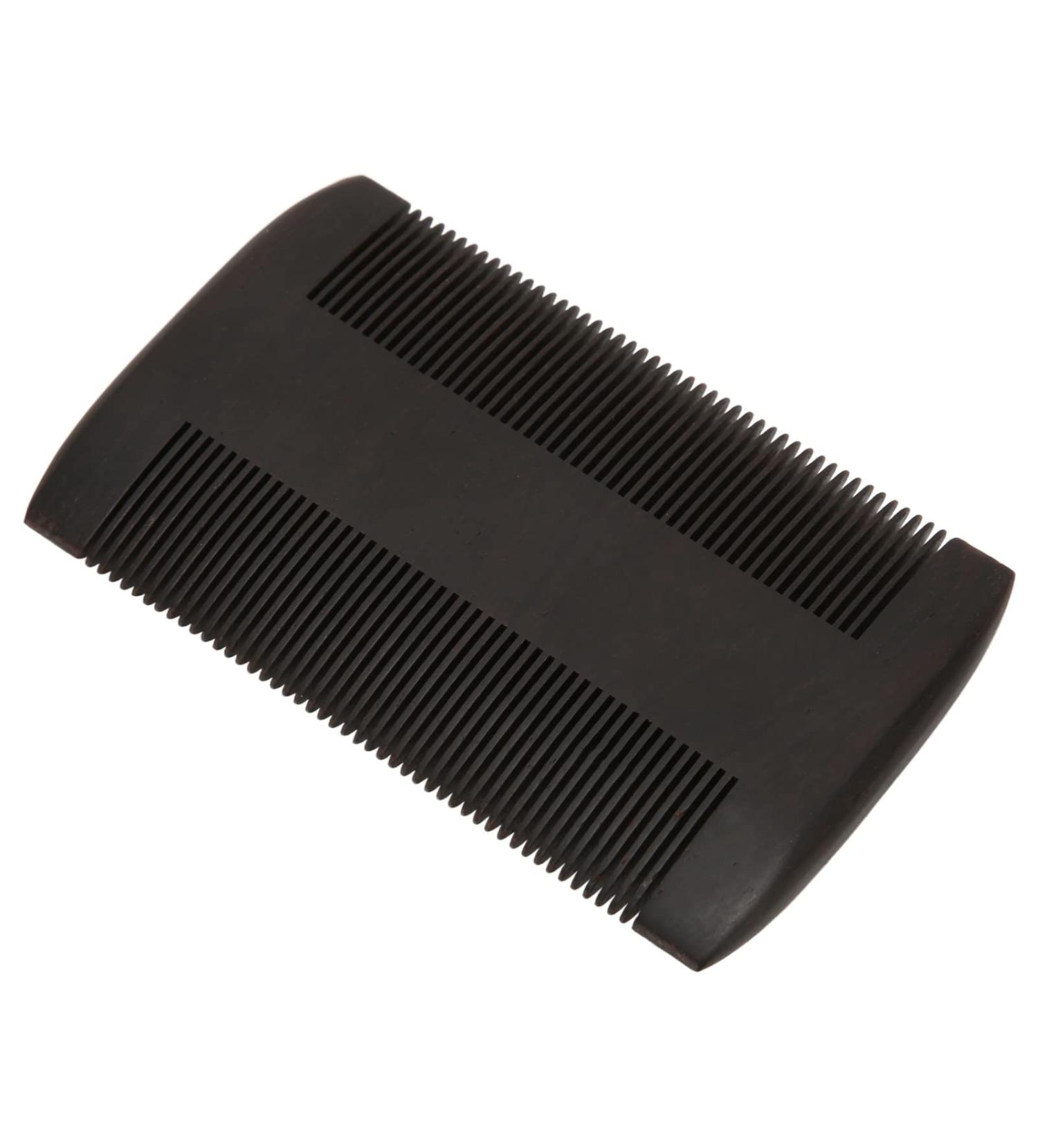 Men's Beard Comb - Double-Sided African Blackwood Lice Grooming Tool | Perfect for All Beard Types - Buy Online on GoSupps.com