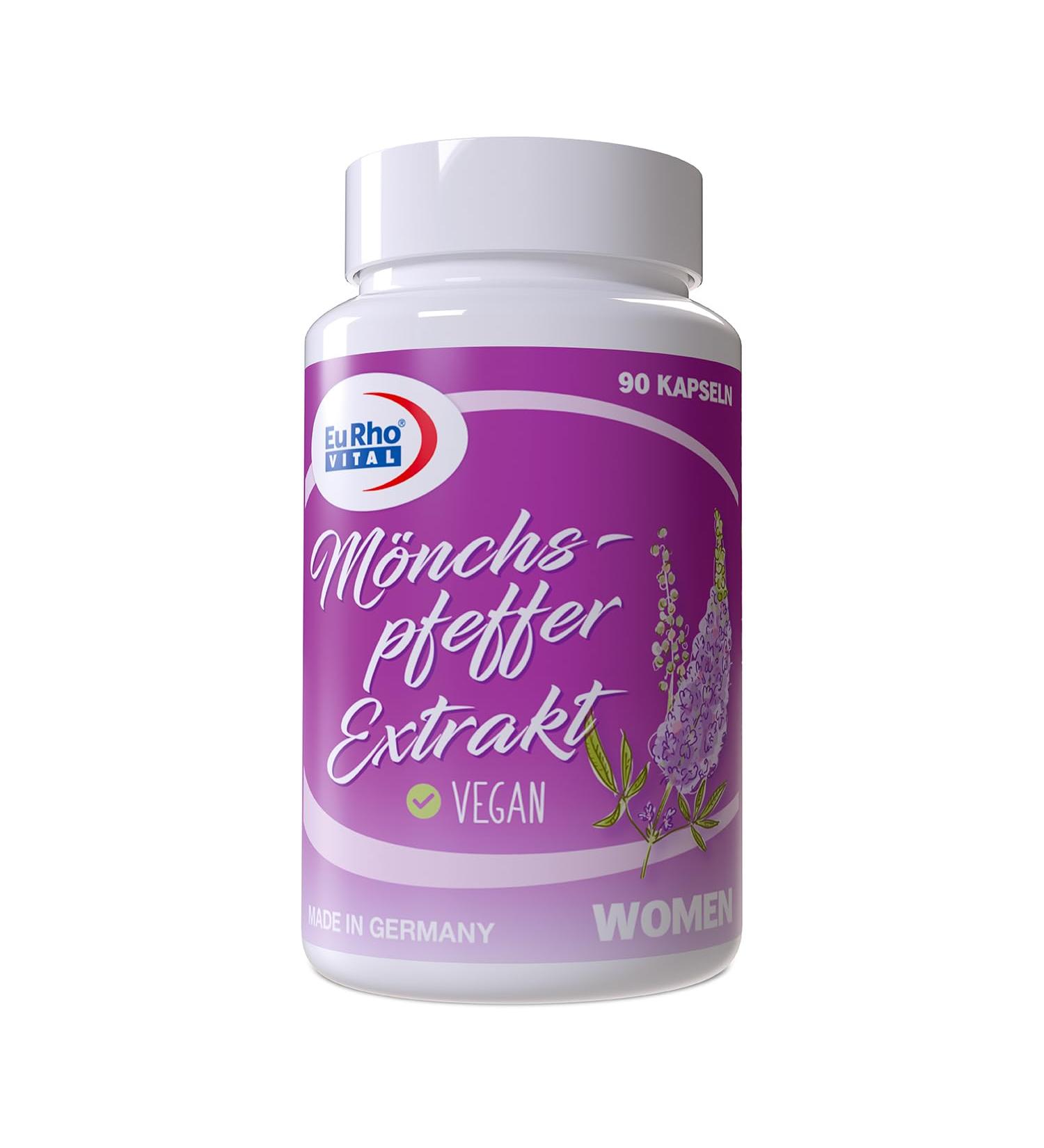 M nchspeffer Extract | High Dose 10mg Vitex Agnus Castus 4:1 | Eurho Vital - Made in Germany | 90 Capsules for 90 Days - Premium Quality Dietary Supplement - Buy Online on GoSupps.com