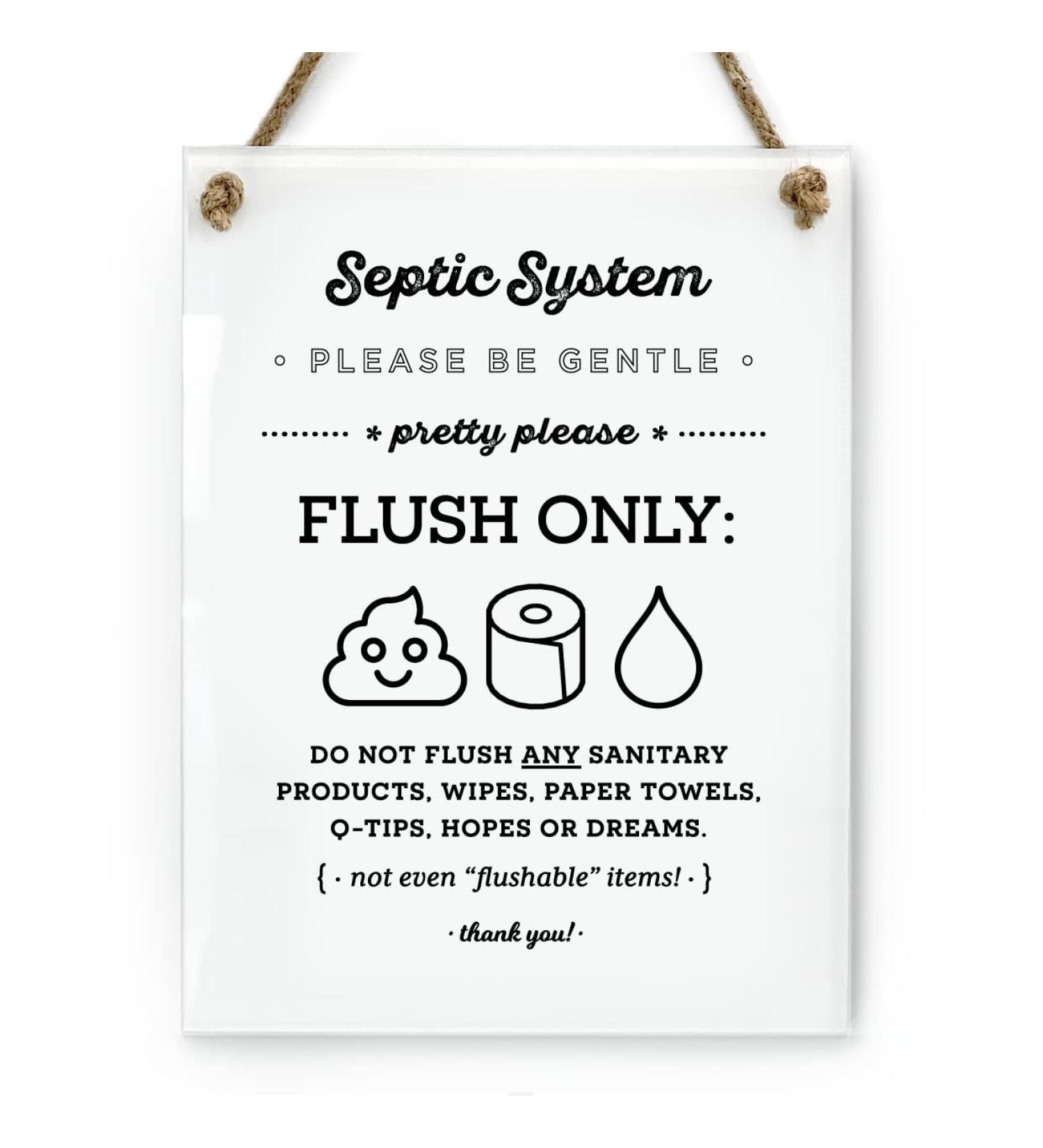 Reilly Originals 6x8 Cute Emoji Septic System Bathroom Sign - Premium Finish, Ready to Hang - Buy Online on GoSupps.com
