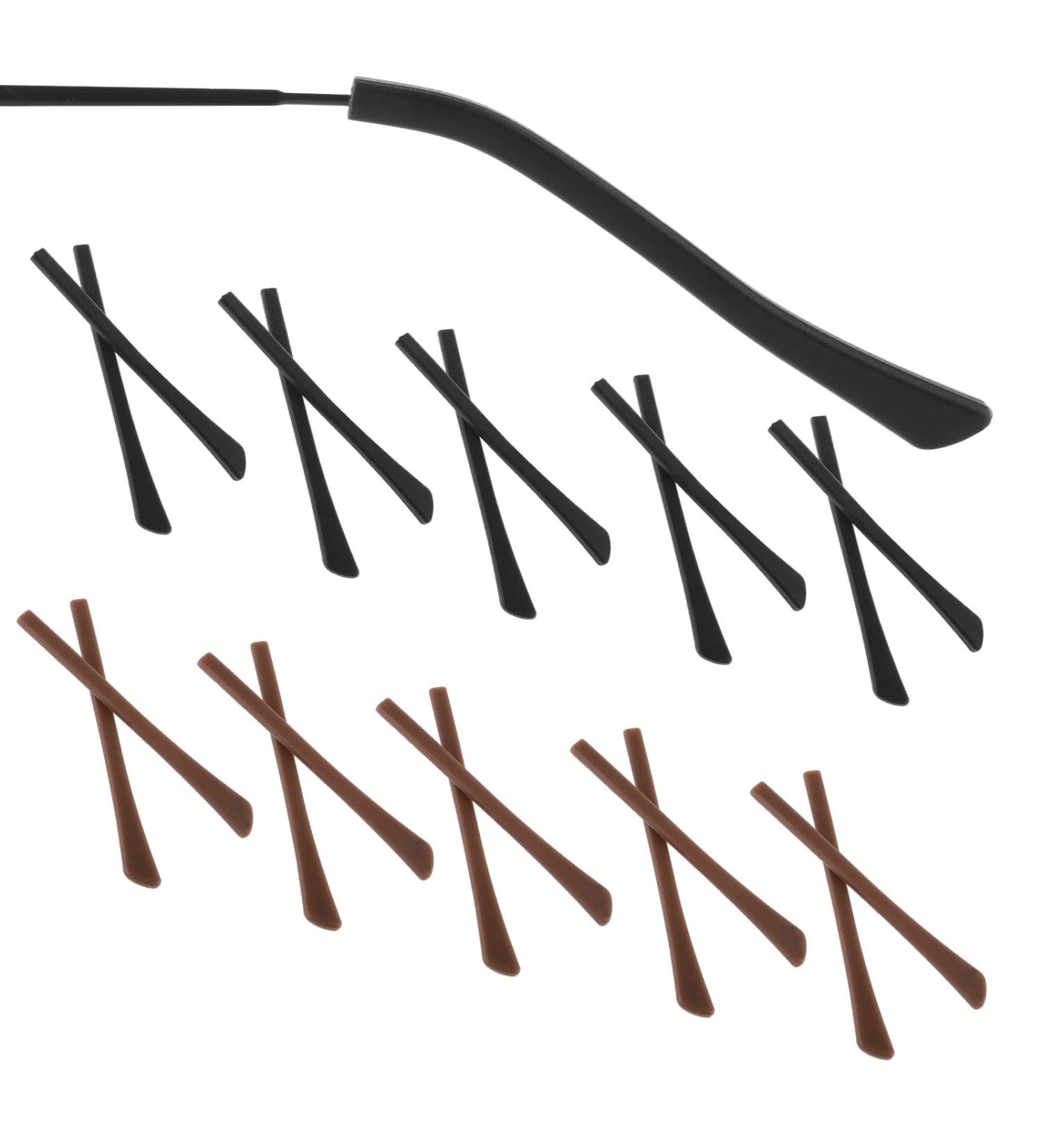 Silicone Anti-Slip Coatings - 10 Pairs of Slide-Resistant Glasses End Caps | Black & Brown | International Shipping - Buy Online on GoSupps.com