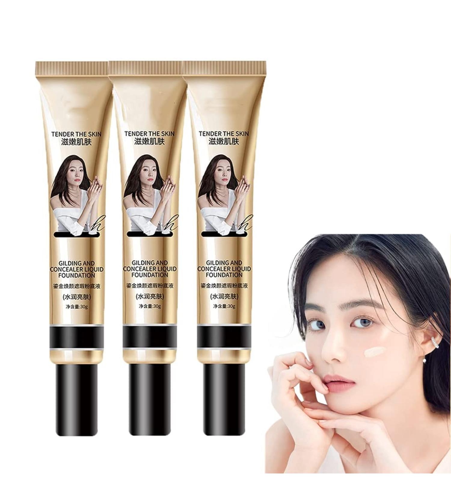 3Pcs FV Concealer Foundation FV Tender the Skin Full Coverage Foundation Long-Lasting Waterproof Moisturizing Smooth and Oil-Free Liquid Foundation.(Moisturize Skin) - Buy Online on GoSupps.com
