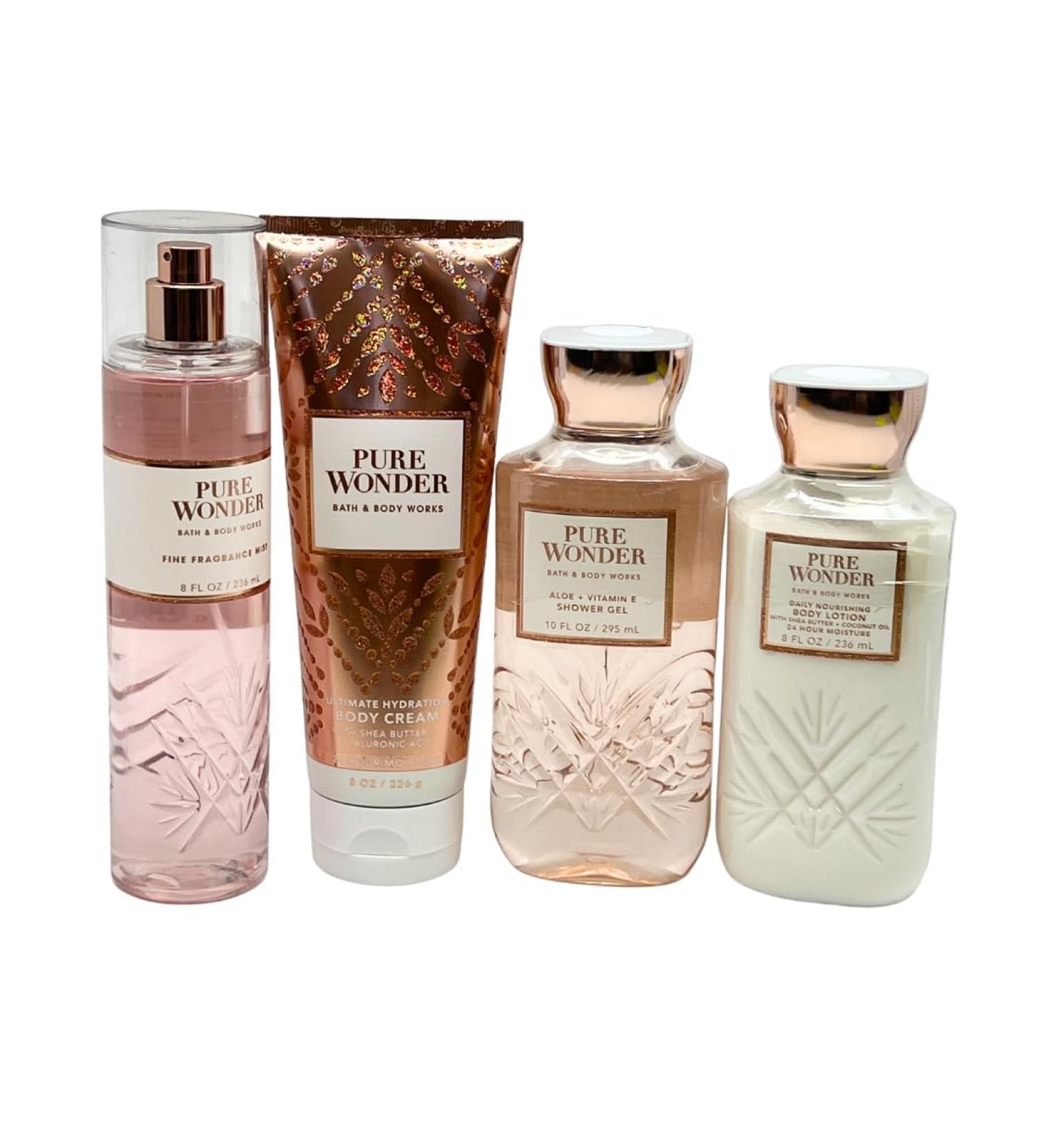 Buy Bath & Body Works PURE WONDER Deluxe Gift Set | Fragrance Mist Body Cream Lotion & Shower Gel - International Shipping Available - Buy Online on GoSupps.com