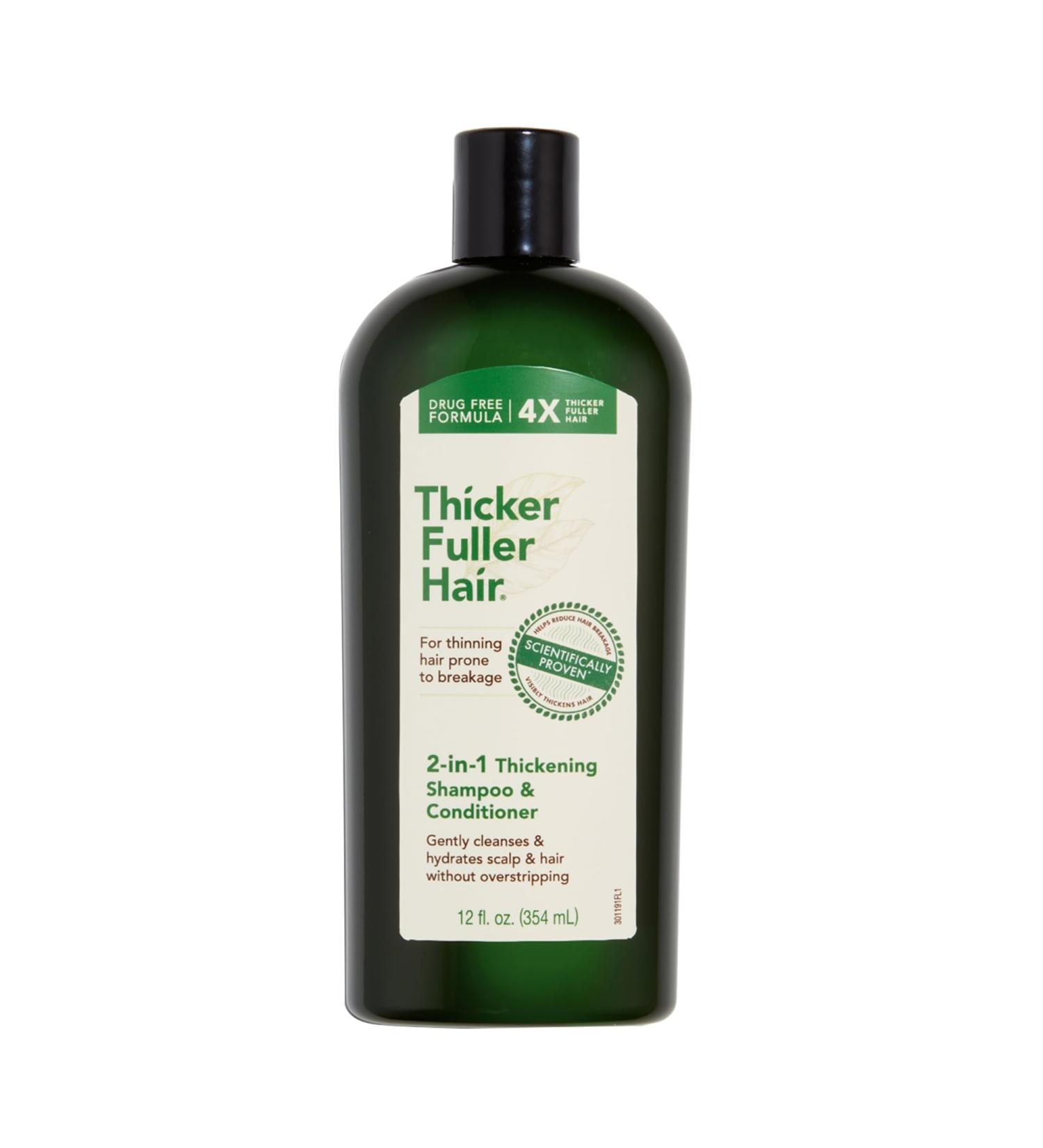 Thicker Fuller Hair 2-in-1 Thickening Shampoo & Conditioner for Men | Hydrating Shampoo for Thinning Hair with Aloe | 12 oz - International Shipping Available - Buy Online on GoSupps.com