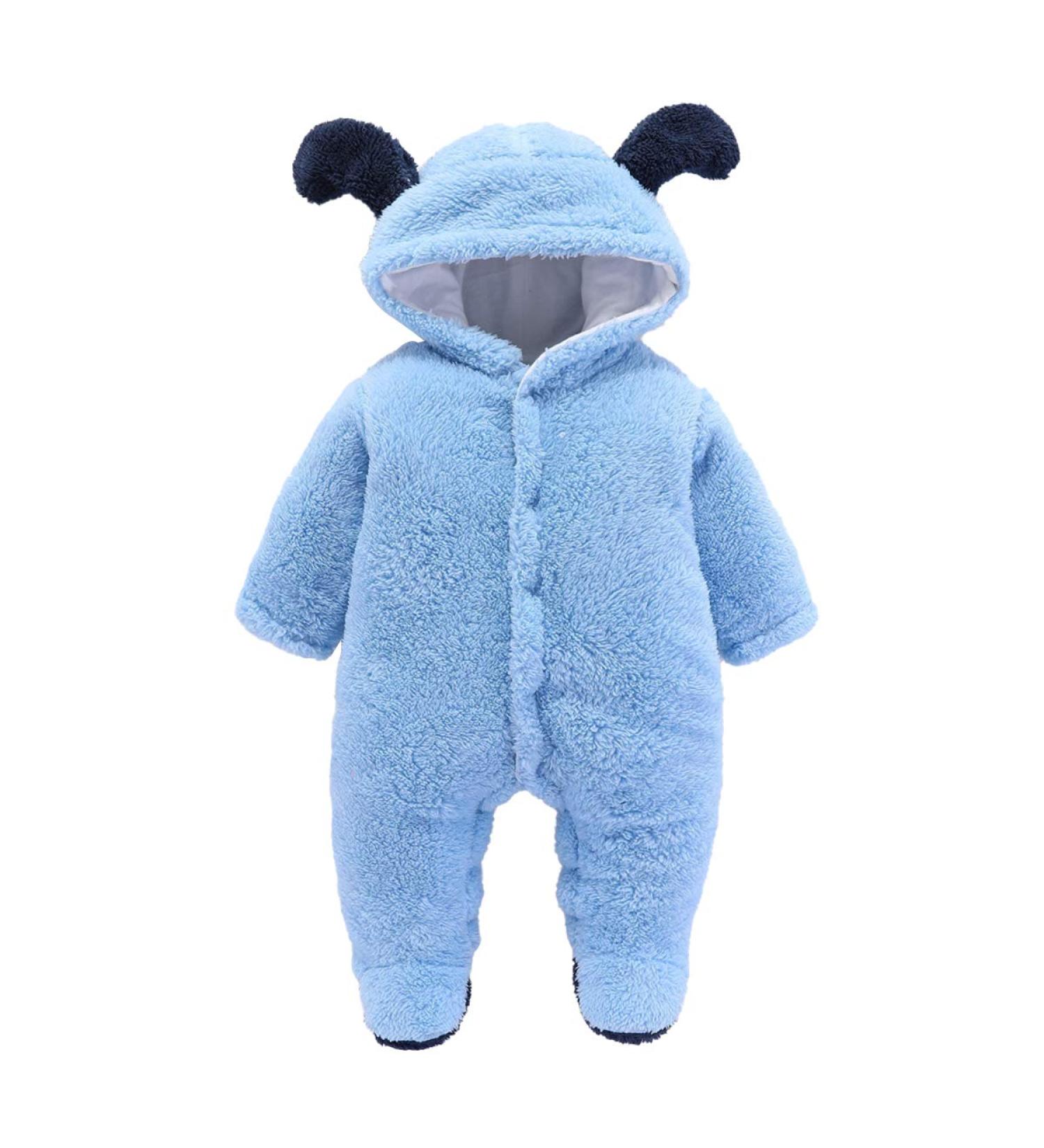 Haokaini Newborn Bear Warmer Snowsuit Hooded Romper Jumpsuit - Blue (6-9 Months) - Buy Online on GoSupps.com