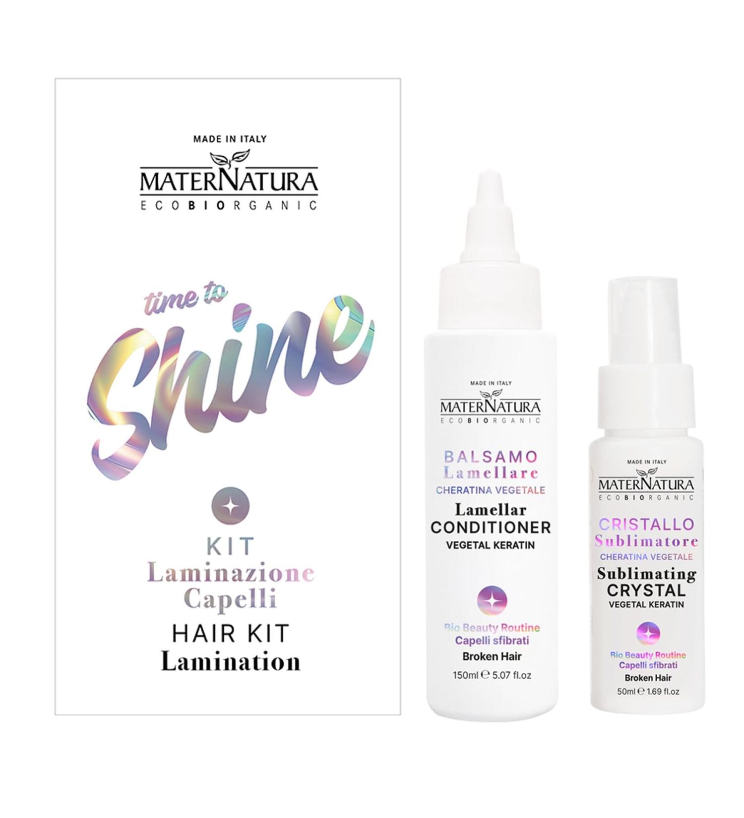  Maternatura Maternatura Hair Lamination Kit for Defibrated Hair Vegetable Keratin Lamellar Balm Box 150 ml + 50 ml Sublimating Crystal Made in Italy - Buy Online on GoSupps.com