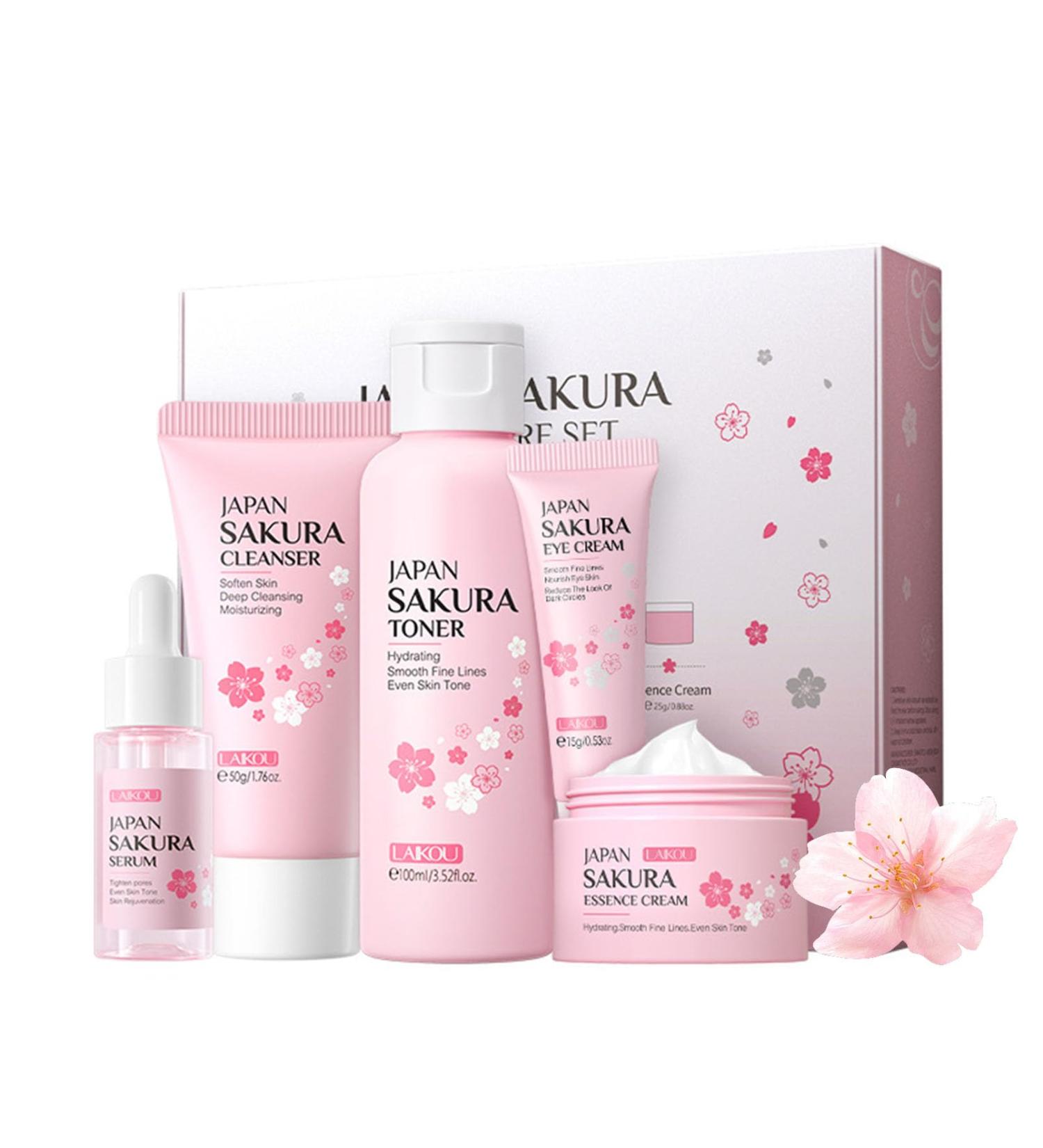 Rosard Sakura Skin Care Set | 5-Piece Facial Care for Teenage Girls & Women | Moisture & Anti-Aging Gift Set - Buy Online on GoSupps.com