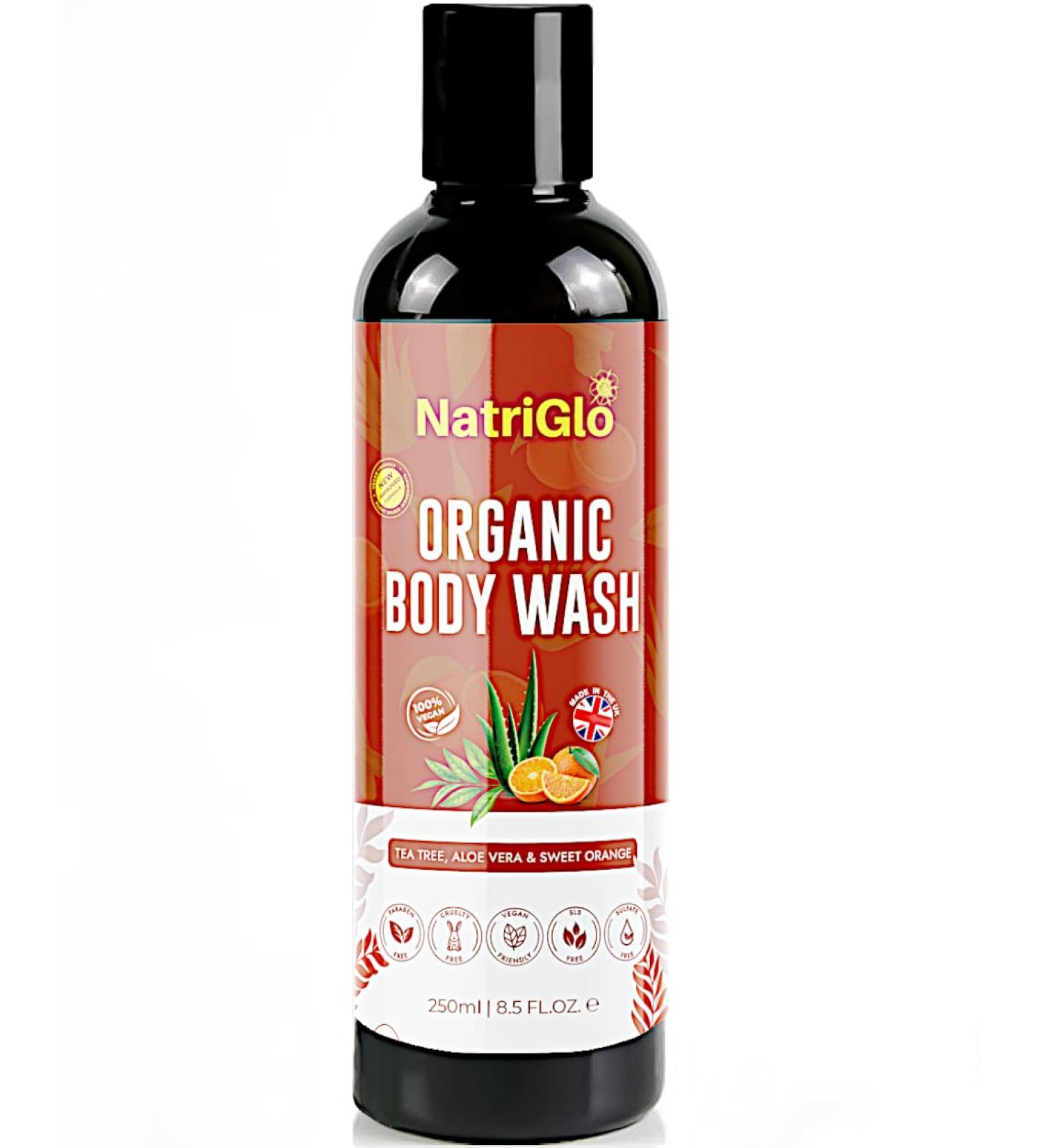 NatriGlo Organic Tea Tree Body Wash for Sensitive Skin Ringworms Itch Body Odour| Natural Body Wash for Dry Skin |Shower Gel for Women & Men - Buy Online on GoSupps.com