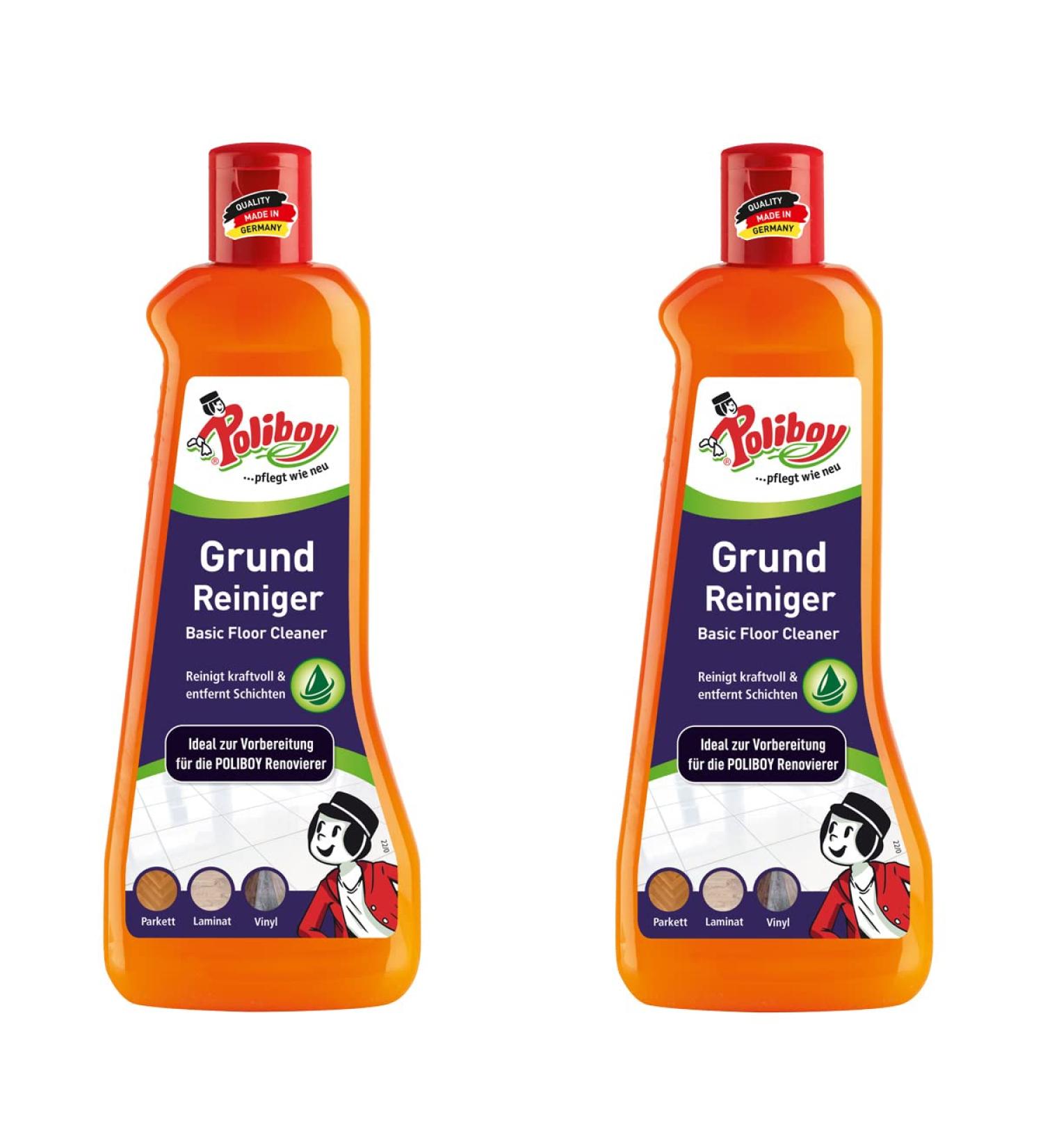Poliboy Basic Cleaner for Waterproof Floors - 2x500ml Ideal Pretreatment for Renovators Soil Cleaning Made in Germany - Buy Online on GoSupps.com