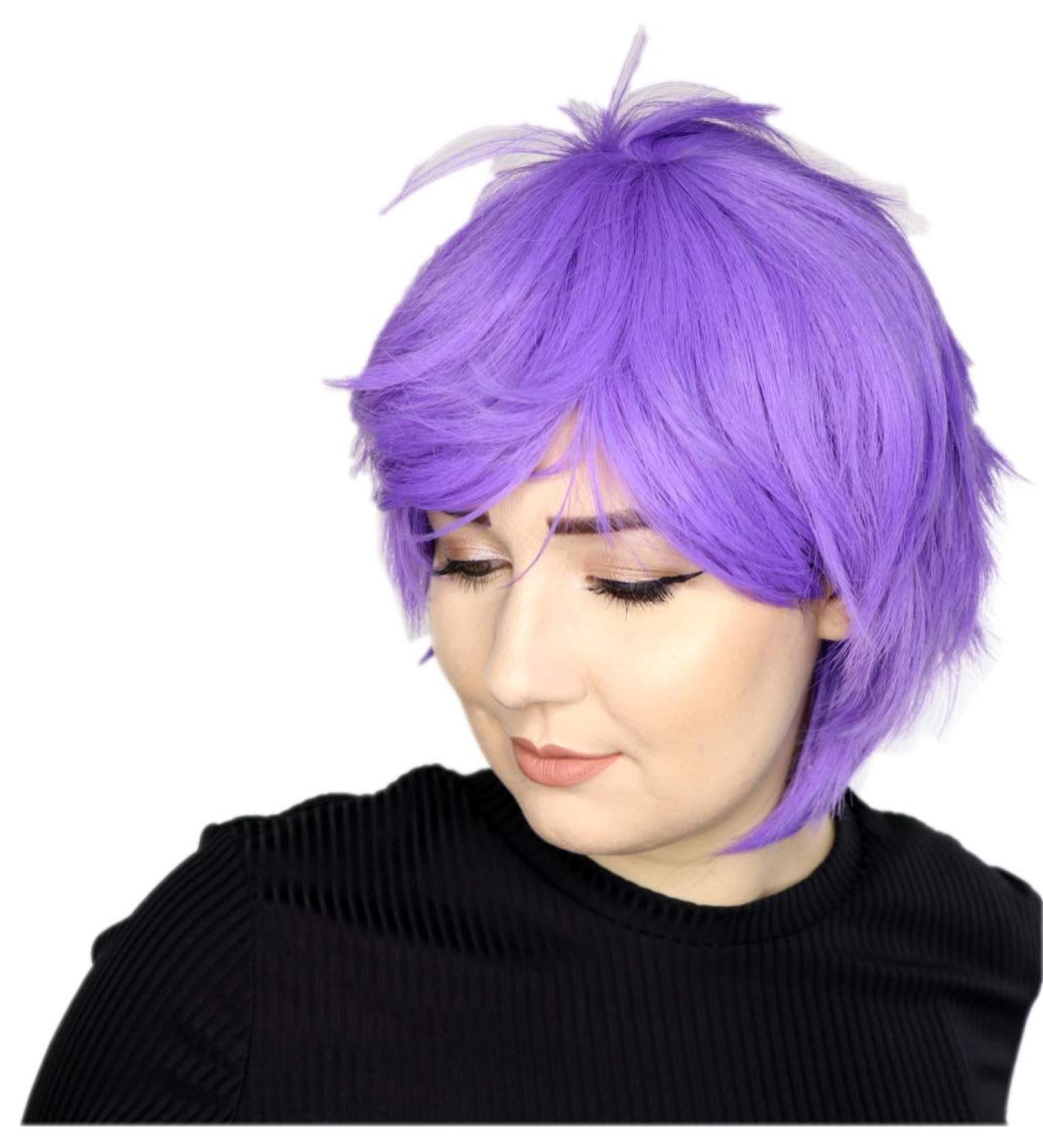 Buy Prettyland Women Men Short Wig Fringed Layered Purple Cosplay - Halloween Costume C157 | International Shipping Available - Buy Online on GoSupps.com