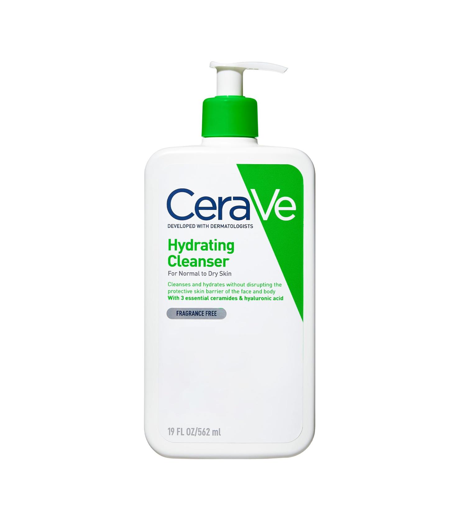 CeraVe Hydrating Cleanser 562ml for Normal to Dry Skin with Hyaluronic Acid & Ceramides - Buy Online on GoSupps.com