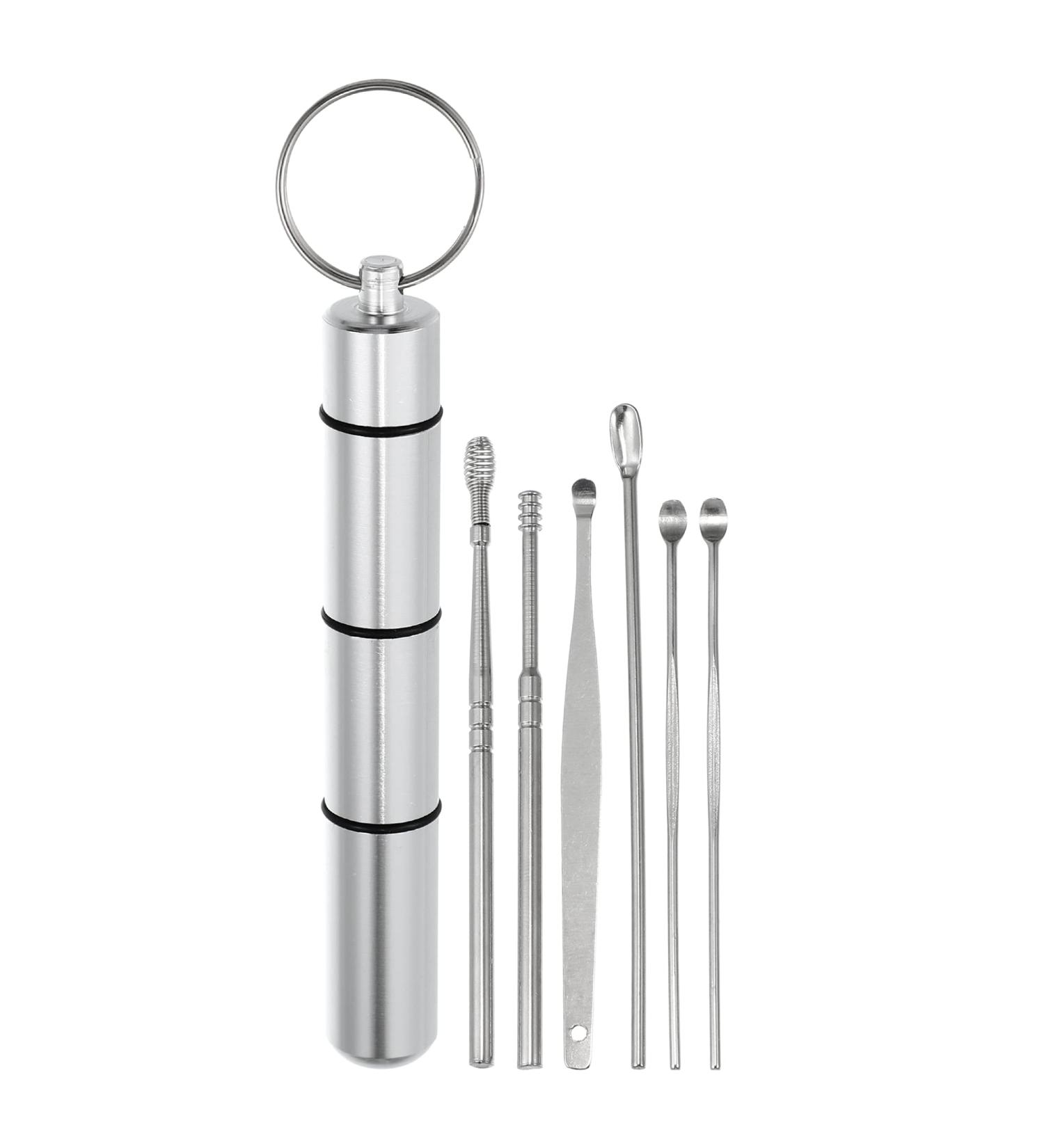 VOCOSTE Stainless Steel Ear Cleansing Tool Set - 6 Pcs Ear Cleaner Kit with Aluminum Storage Case - Buy Online on GoSupps.com
