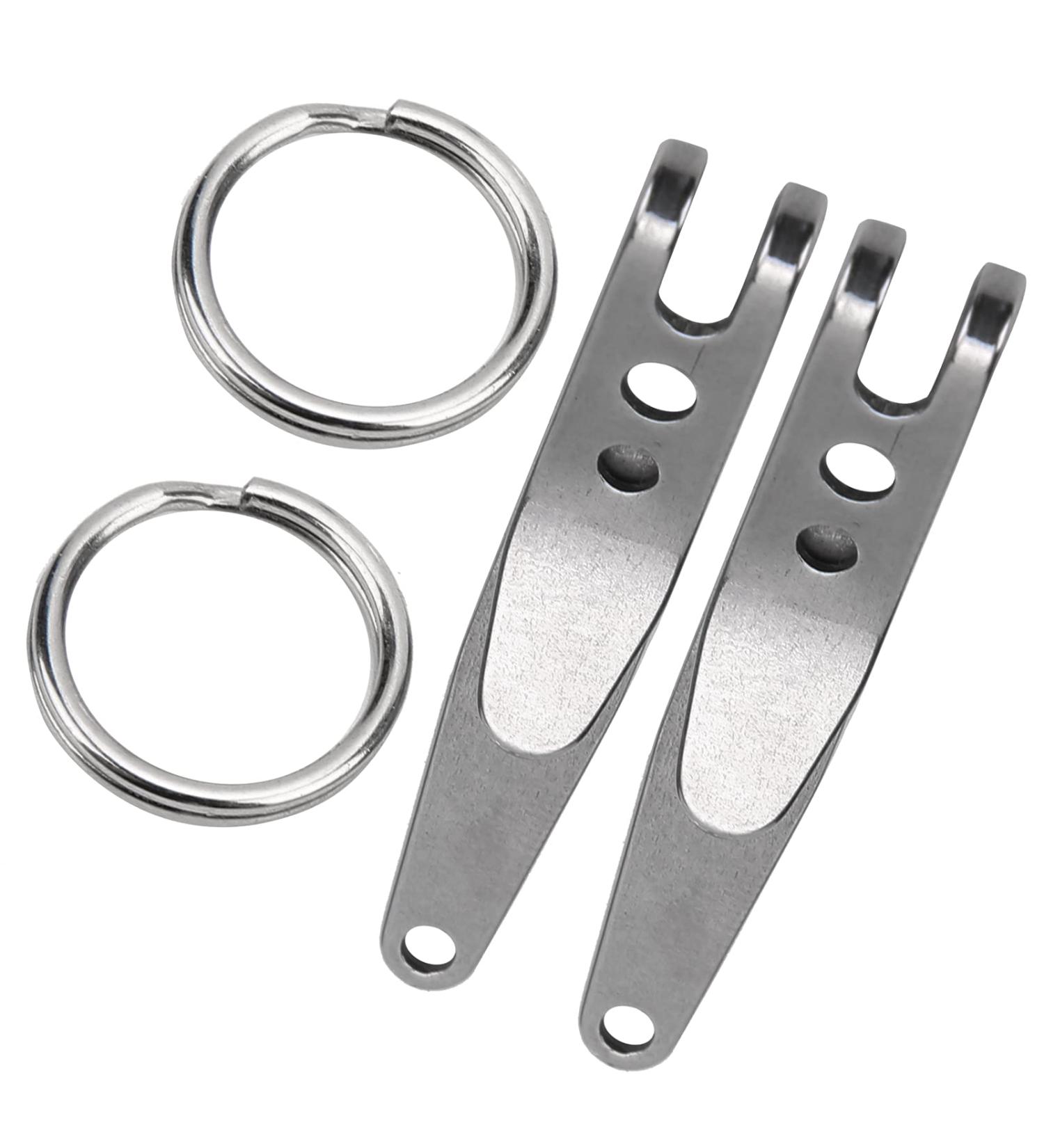Dilwe Suspension Pocket Clip  2Pcs Outdoor Stainless Steel Belt Clip Mini Suspension Clip with Keychain - Buy Online on GoSupps.com