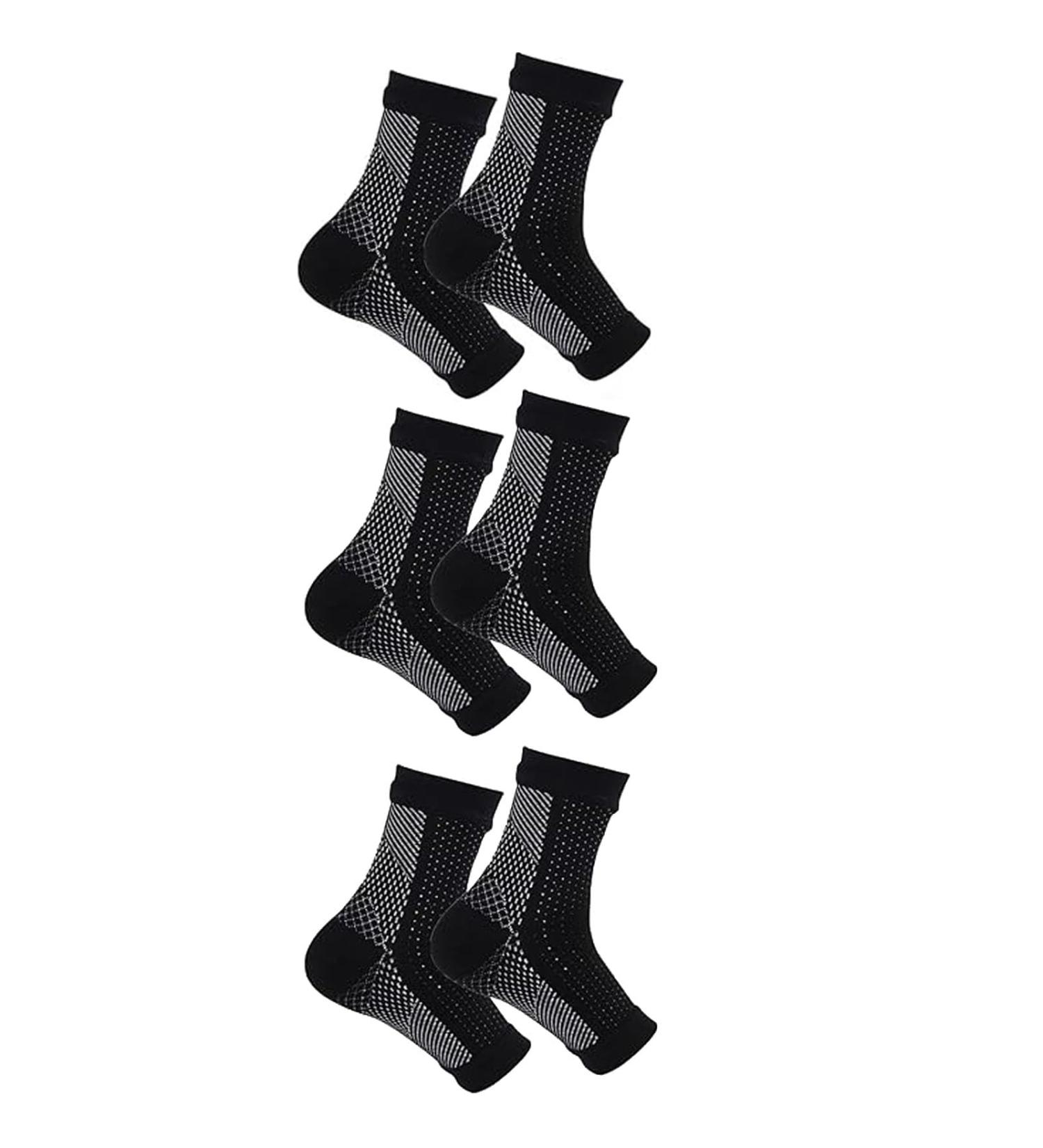 3 Pairs Plantar Fasciitis Compression Socks for Men & Women - Ultimate Ankle Support & Heel Spur Relief - Buy Online on GoSupps.com
