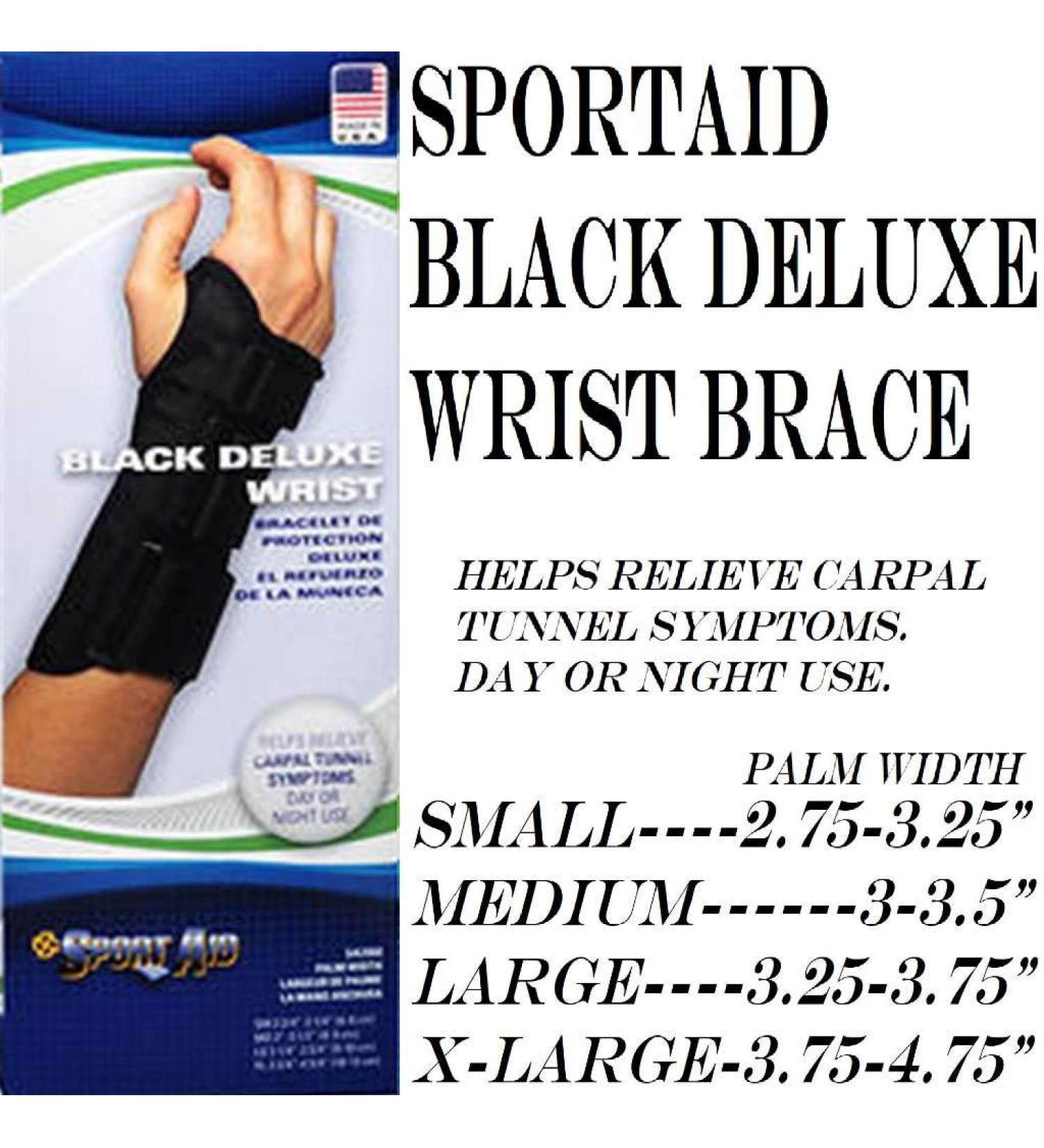 Black Deluxe Wrist Brace Black Right Small(2.75-3.25" Palm Width) Small Right