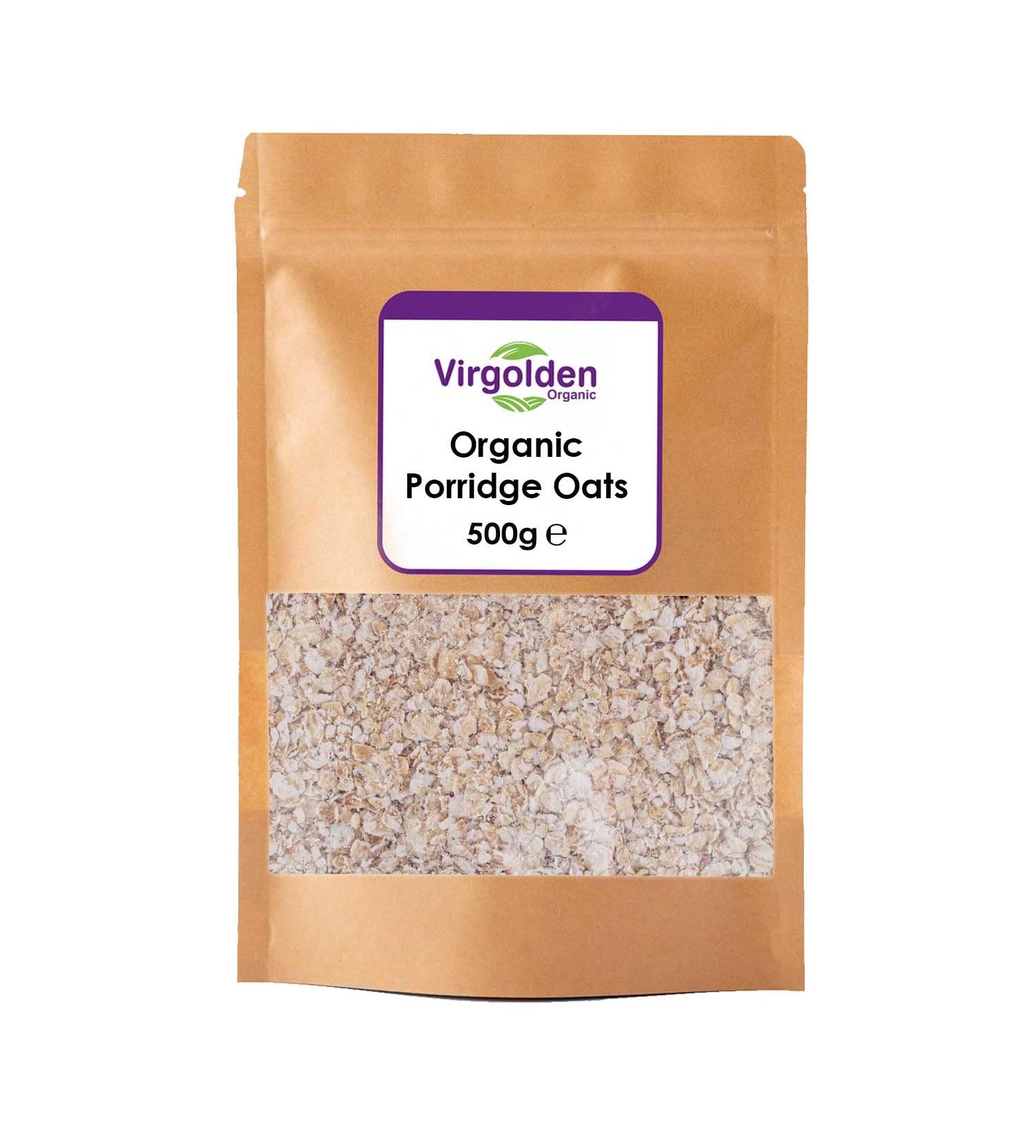 Organic Porridge Oats (Rolled Oat Flakes) 500g by Virgolden Organic - Buy Online on GoSupps.com