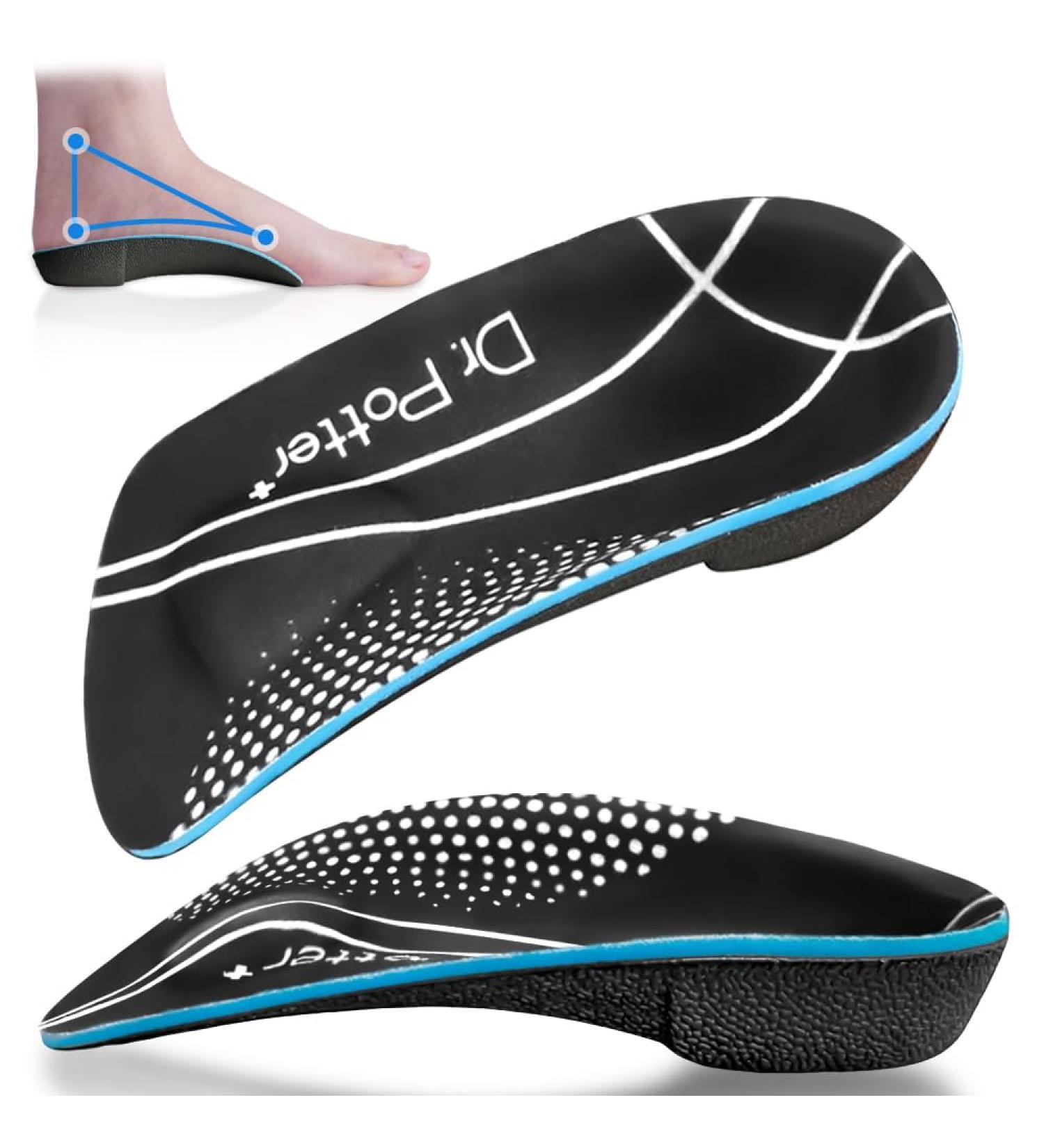 3/4 Plantar Fasciitis Insoles | High Arch Support Inserts for Foot Pain Relief | Metatarsal Support for Flat Feet | Medium Size for Men & Women - Buy Online on GoSupps.com