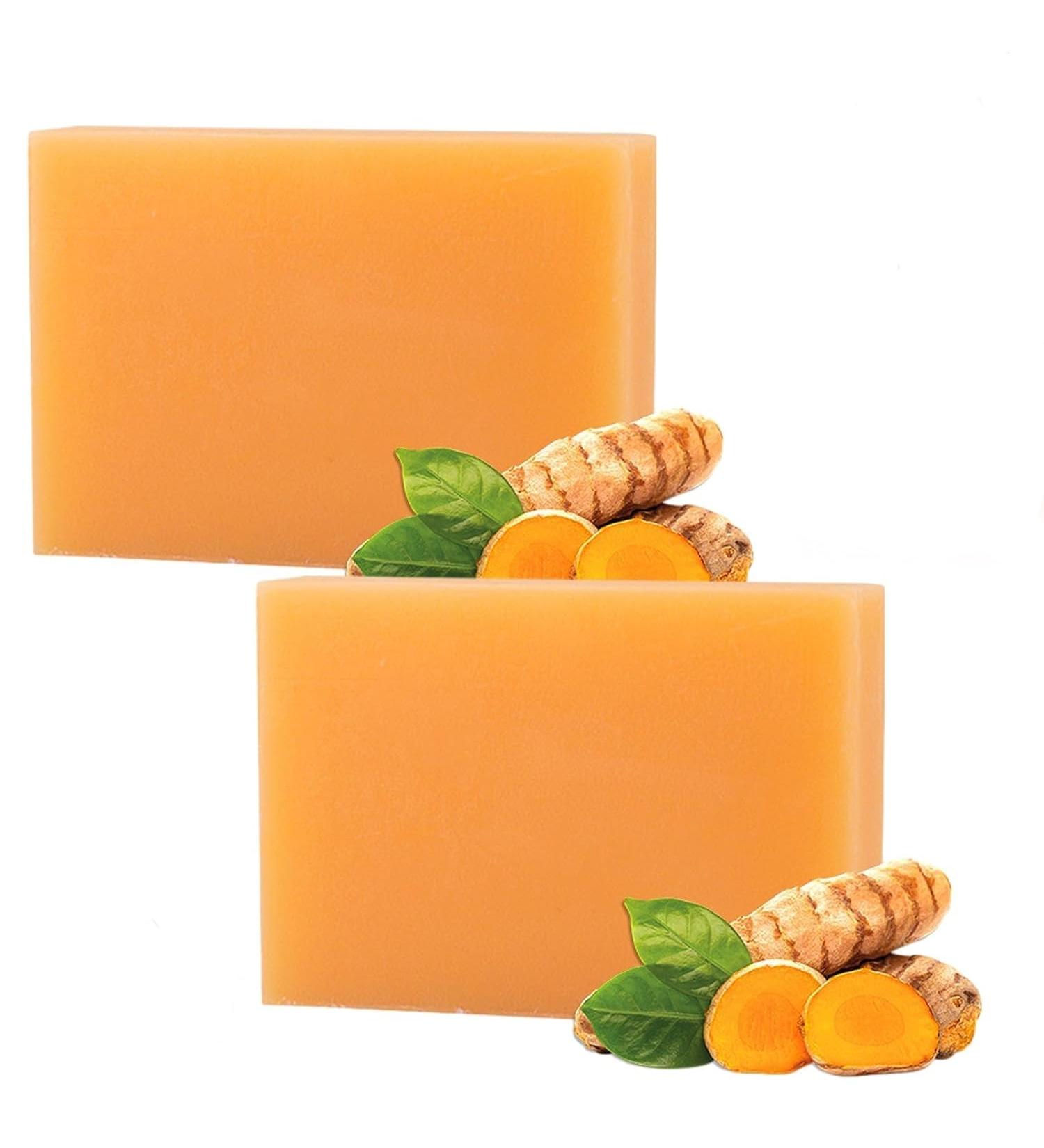 Melaglo savon claircissant savon claircissant au curcuma savon nettoyant en profondeur au curcuma adapt au visage et au corps garde la peau lisse 2pcs - Buy Online on GoSupps.com