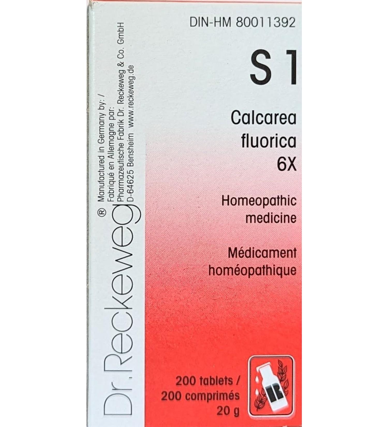 Buy Dr Reckeweg Calcarea Fluorica 6X S1 - 200 Tablets for Optimal Health | International Shipping Available - Buy Online on GoSupps.com