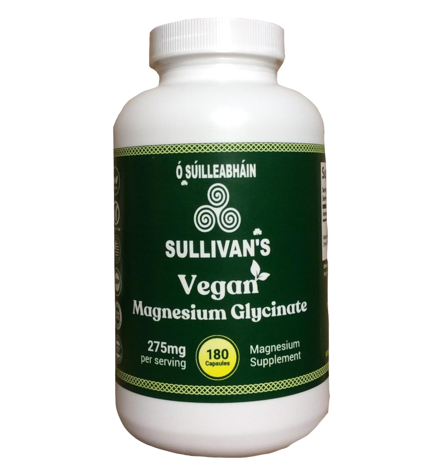 Vegan Magnesium Glycinate - 180 Vegetarian Capsules (Made in USA Gluten Free GMP Certified Non-GMO 3rd Party Laboratory Tested for Purity & Potency) HIGH Absorption - Buy Online on GoSupps.com