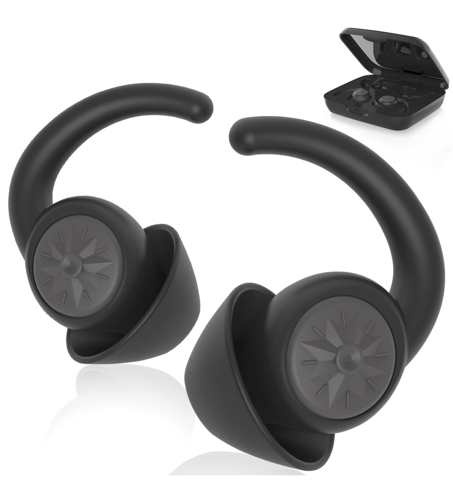 Soft Silicone Earplugs for Sleeping - 2 Pairs, NRR 33dB Noise Reduction, Reusable, Black - Perfect for Snoring, Sleep, Work, Concerts, Shooting, Travel - Dogdogkut - Buy Online on GoSupps.com