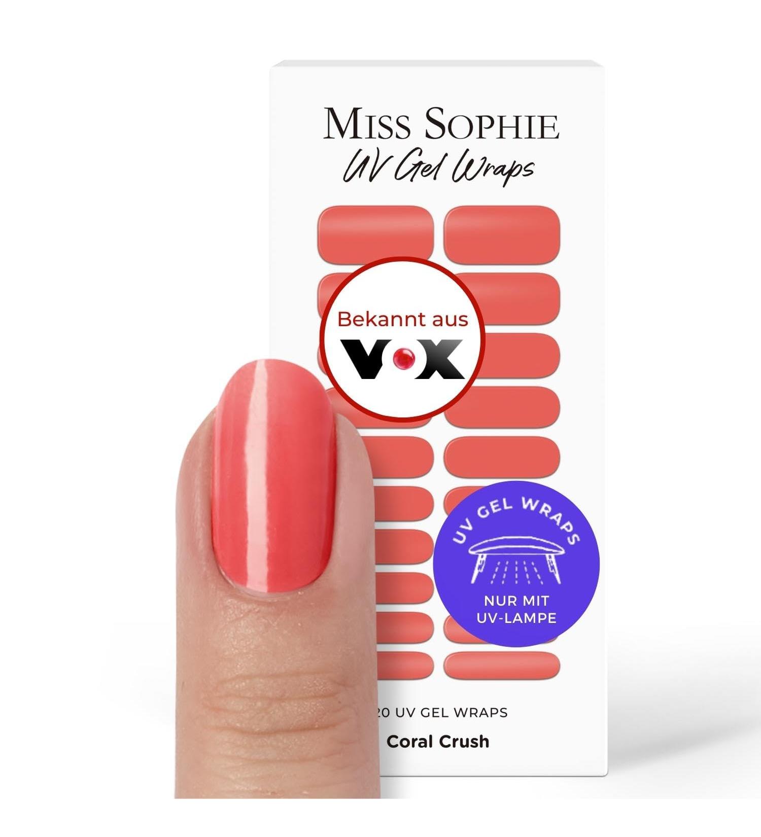 Original Miss Sophie UV Gel Nail Foils - Coral Crush UV I 20 Gel Polish Strips for Finger & Toenails - Shop Internationally - Buy Online on GoSupps.com