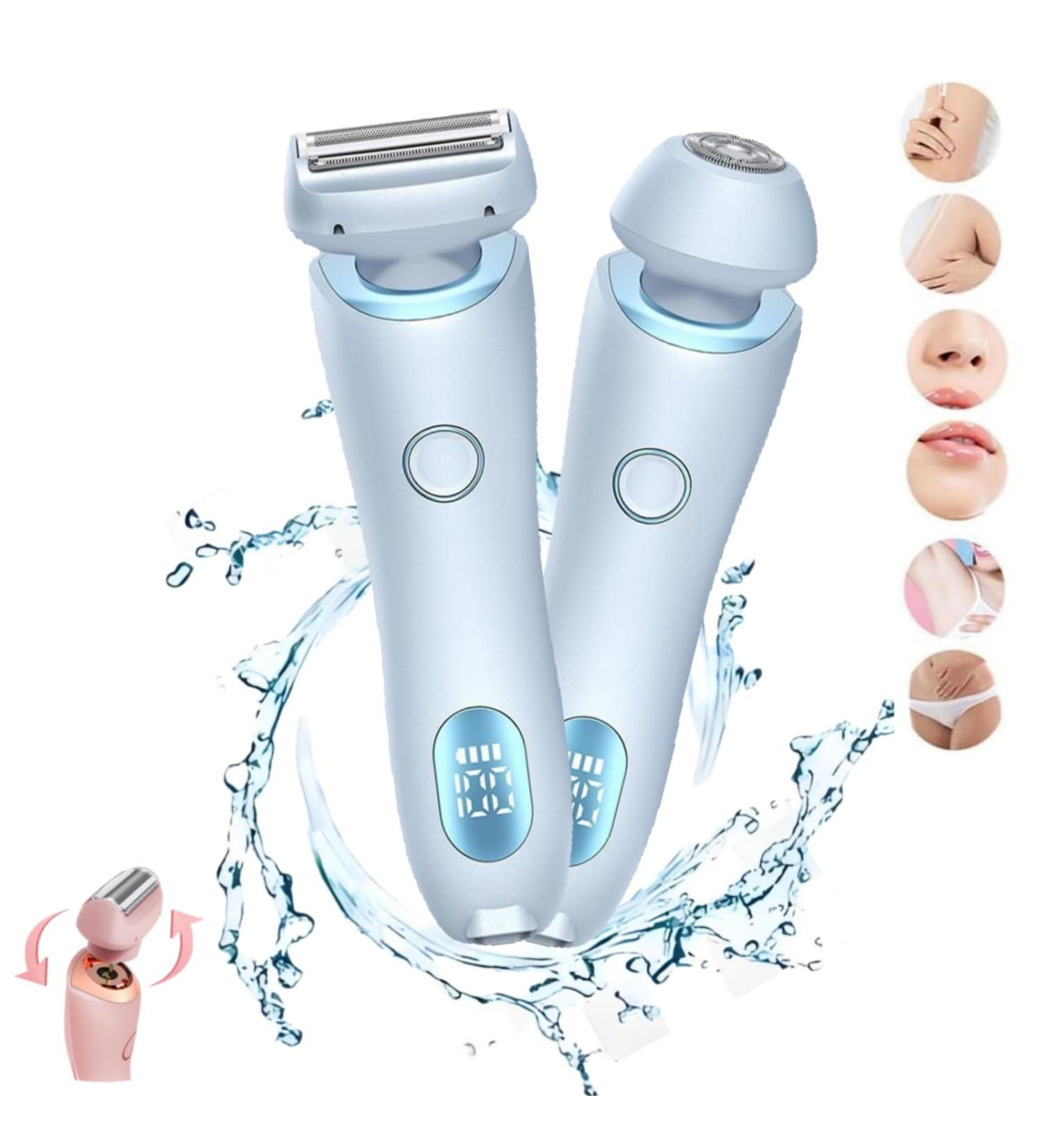 Shaver Electric Shaver 2 in 1 Electric Shaver Razors for Women Waterproof Wet and Dry 2 Use Wireless Bikini Trimmer for with Detachable Head Epilator s (Blue) - Buy Online on GoSupps.com