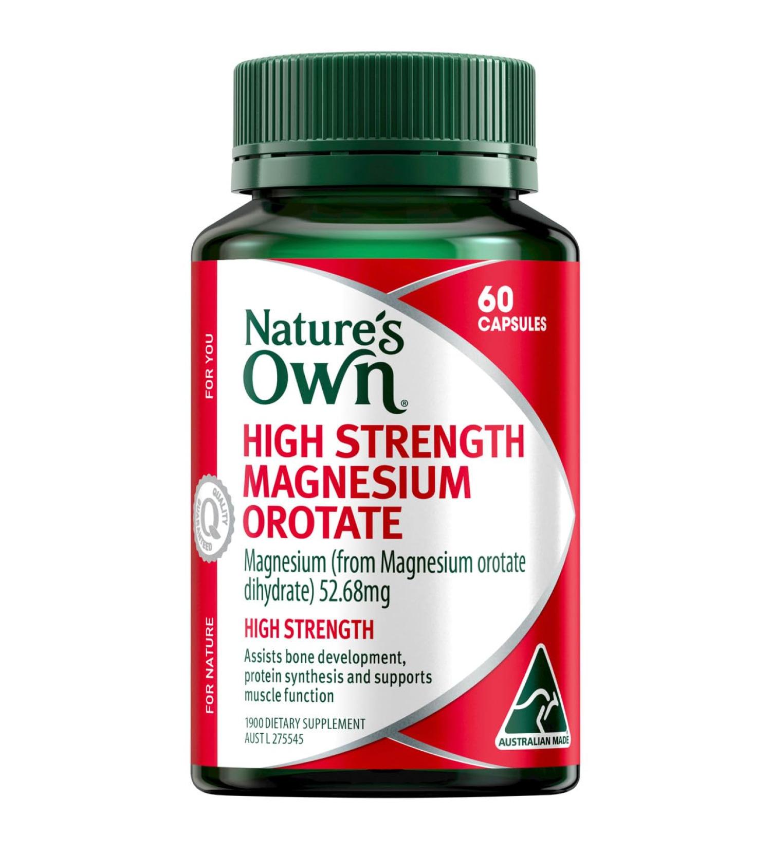 Nature's Own High Strength Magnesium Orotate 800mg 60 Capsules - Buy Online on GoSupps.com