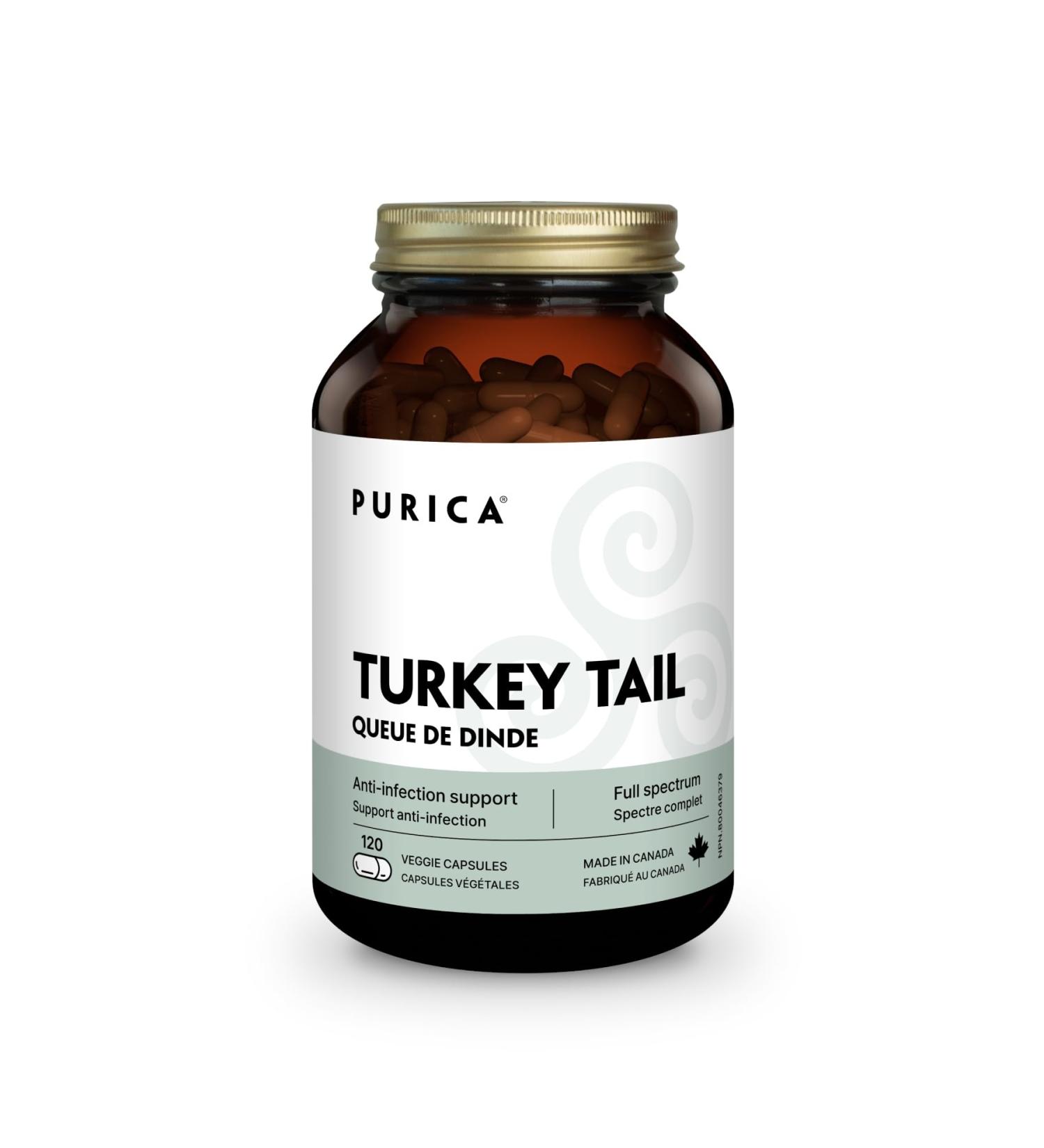 PURICA 500mg Coriolus Yunzhi Mushroom(Turkey Tail) 120 Capsules - Buy Online on GoSupps.com