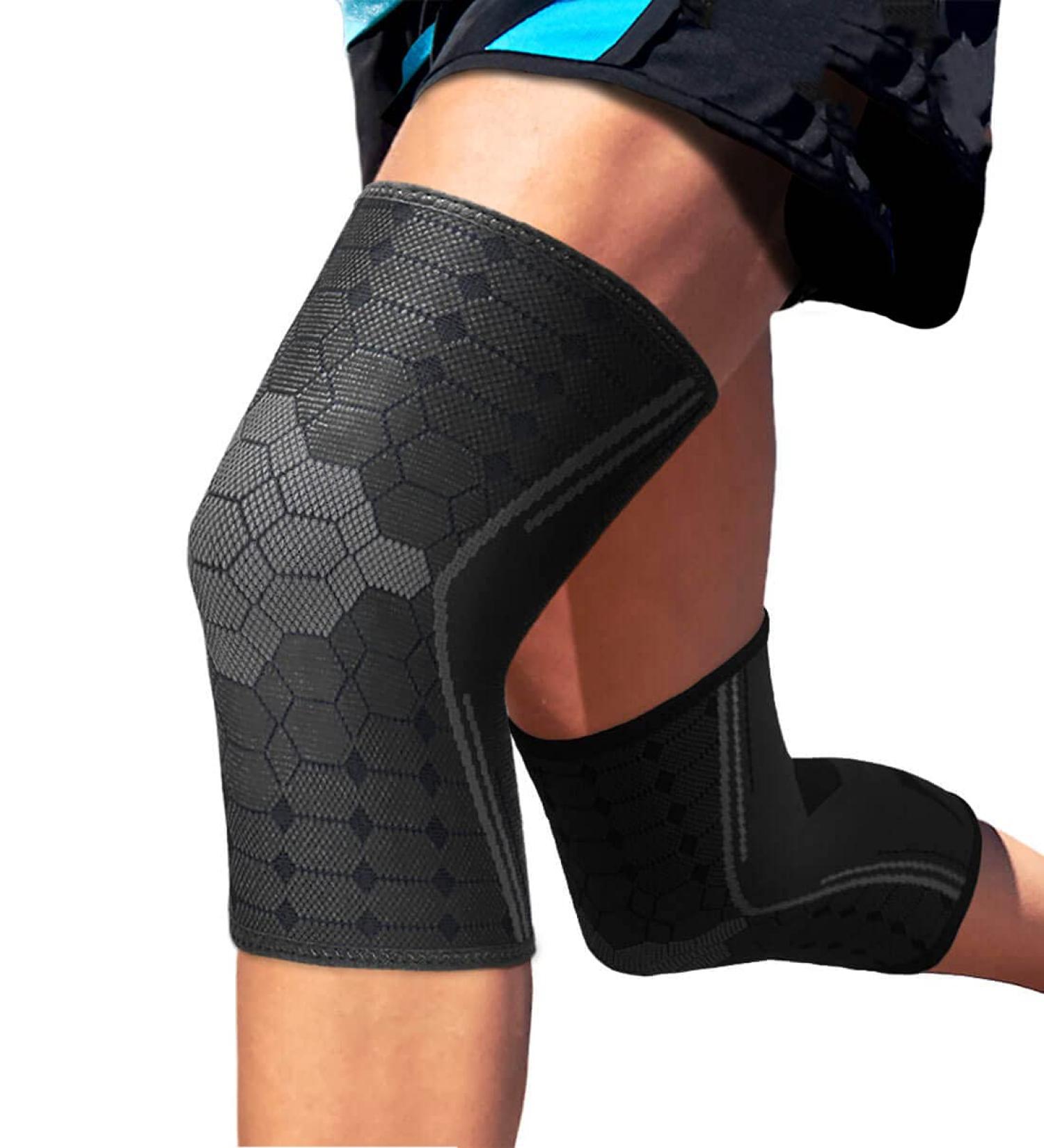 Sparthos Knee Compression Sleeves (Pair) - Joint Protection & Support for Running, Sports, Pain Relief - Breathable & Anti-Slip Knee Brace for Men & Women - Midnight Black, Large - Buy Online on GoSupps.com