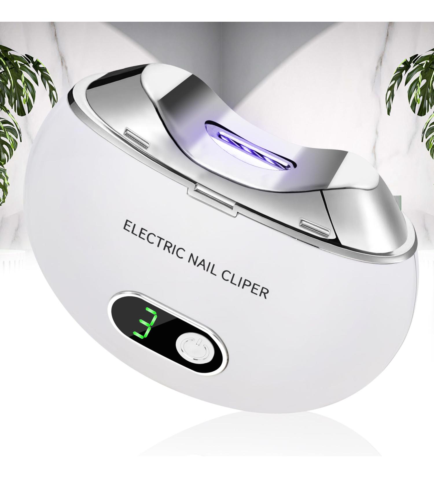 Automatic Electric Nail Clipper with 3-Speeds Levels and Nail Clip Storage LCD Digital Display USB Rechargeable Safety Electric Nail Trimmer Suitable for Babies Children White - Buy Online on GoSupps.com