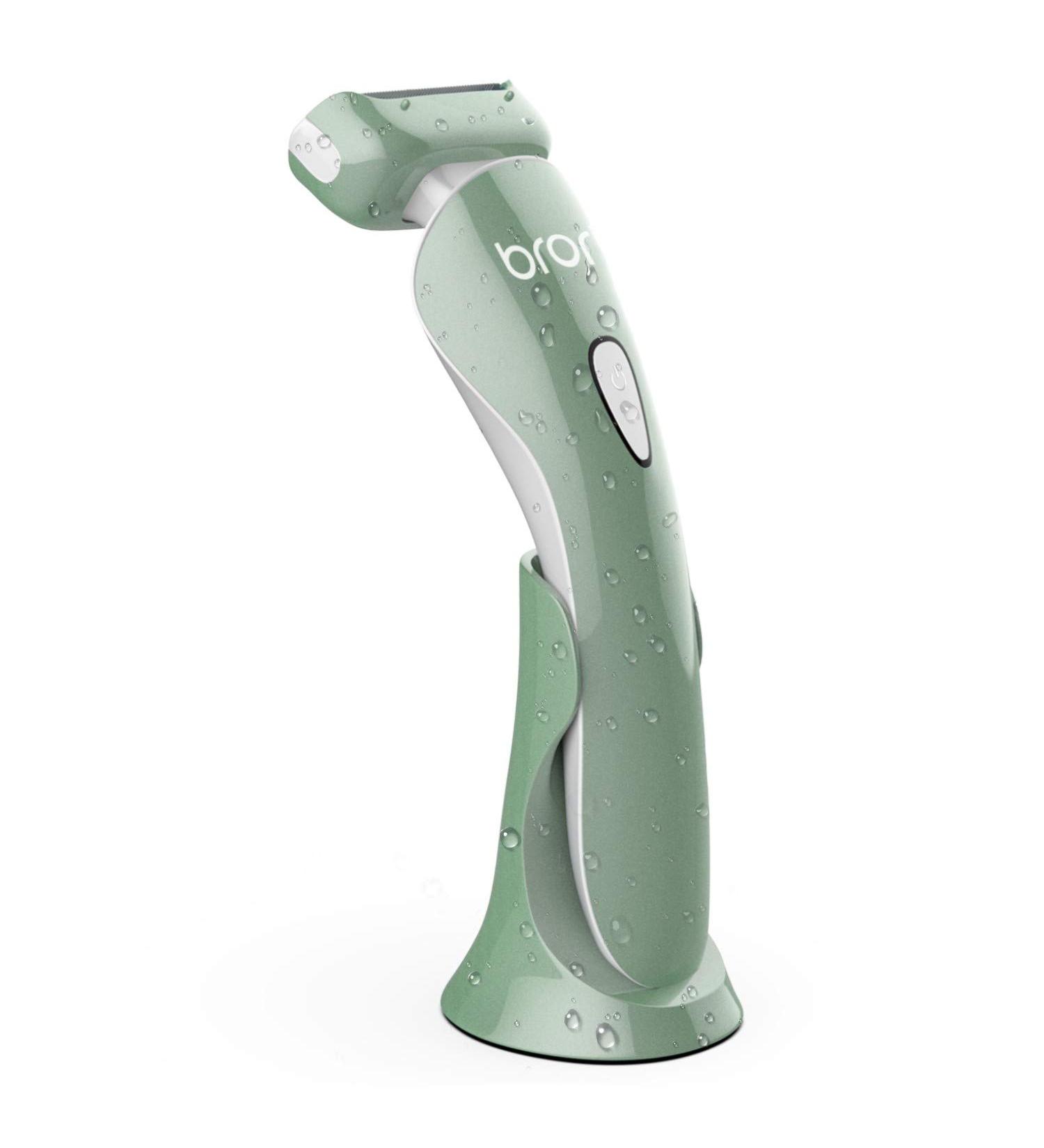 Brori Electric Razor for Women - Rechargeable Bikini Trimmer & Body Hair Remover | Wet & Dry Cordless Shaver with LED Light - Green - Buy Online on GoSupps.com