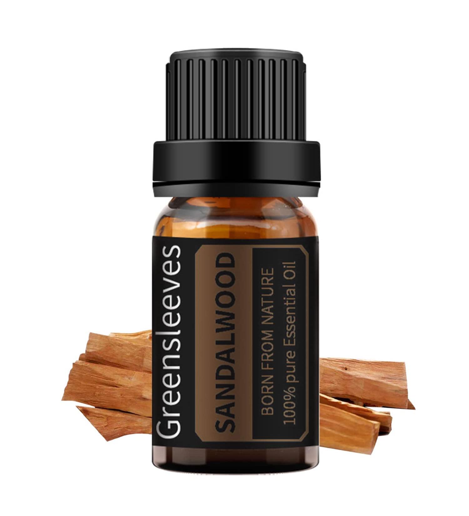 GREENSLEEVES Sandalwood Essential Oil, 10ml Pure Plant-Based Fragrance Oil for Aromatherapy, Essential Oils for Diffuser, Air Freshener, Massage, Bath Bomb, Scented Candle Soap Making - Buy Online on GoSupps.com