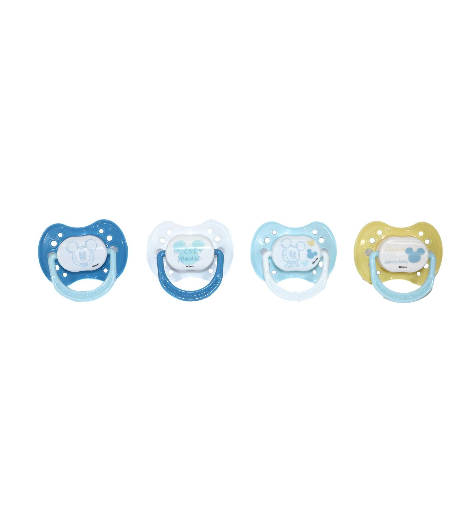 Buy Disney Mickey Mouse Baby Pacifiers - Next Adventure Print 4 Pack BPA-Free Silicone Dishwasher Safe 0-6 Months - Buy Online on GoSupps.com