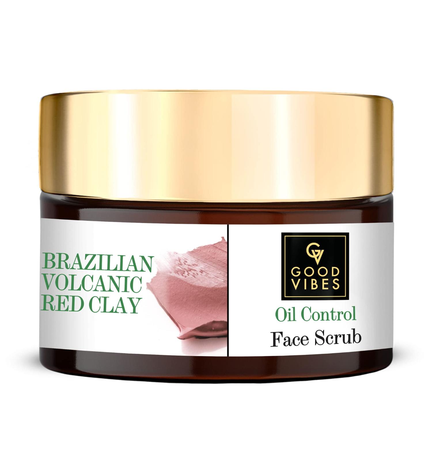Good Vibes Brazilian Volcanic Red Clay Oil Control Face Scrub (50 g) - Buy Online on GoSupps.com
