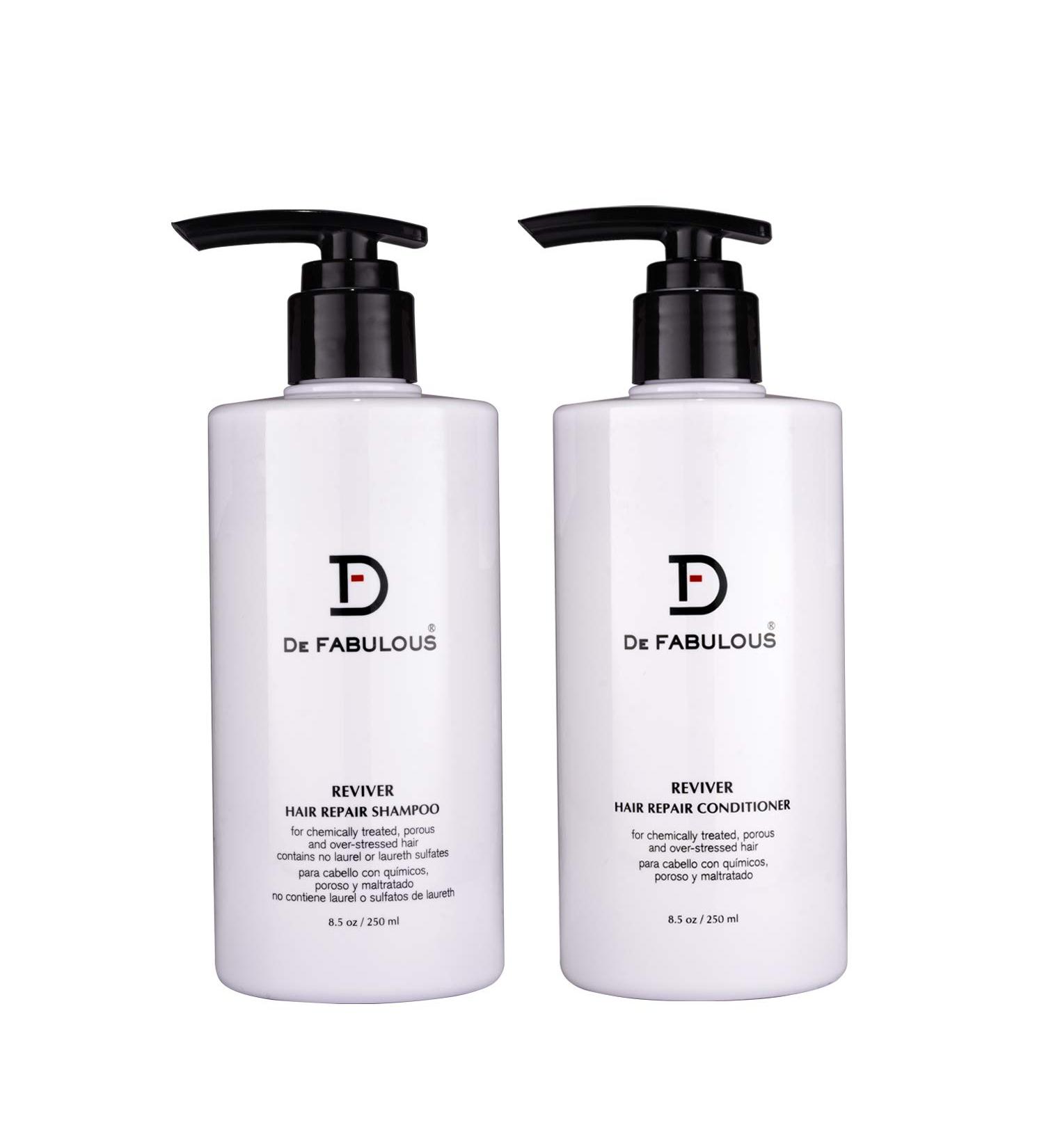 De Fabulous Reviver Set: Sulfate-Free Shampoo & Conditioner for Keratin Treatment (8oz) - Buy Online on GoSupps.com