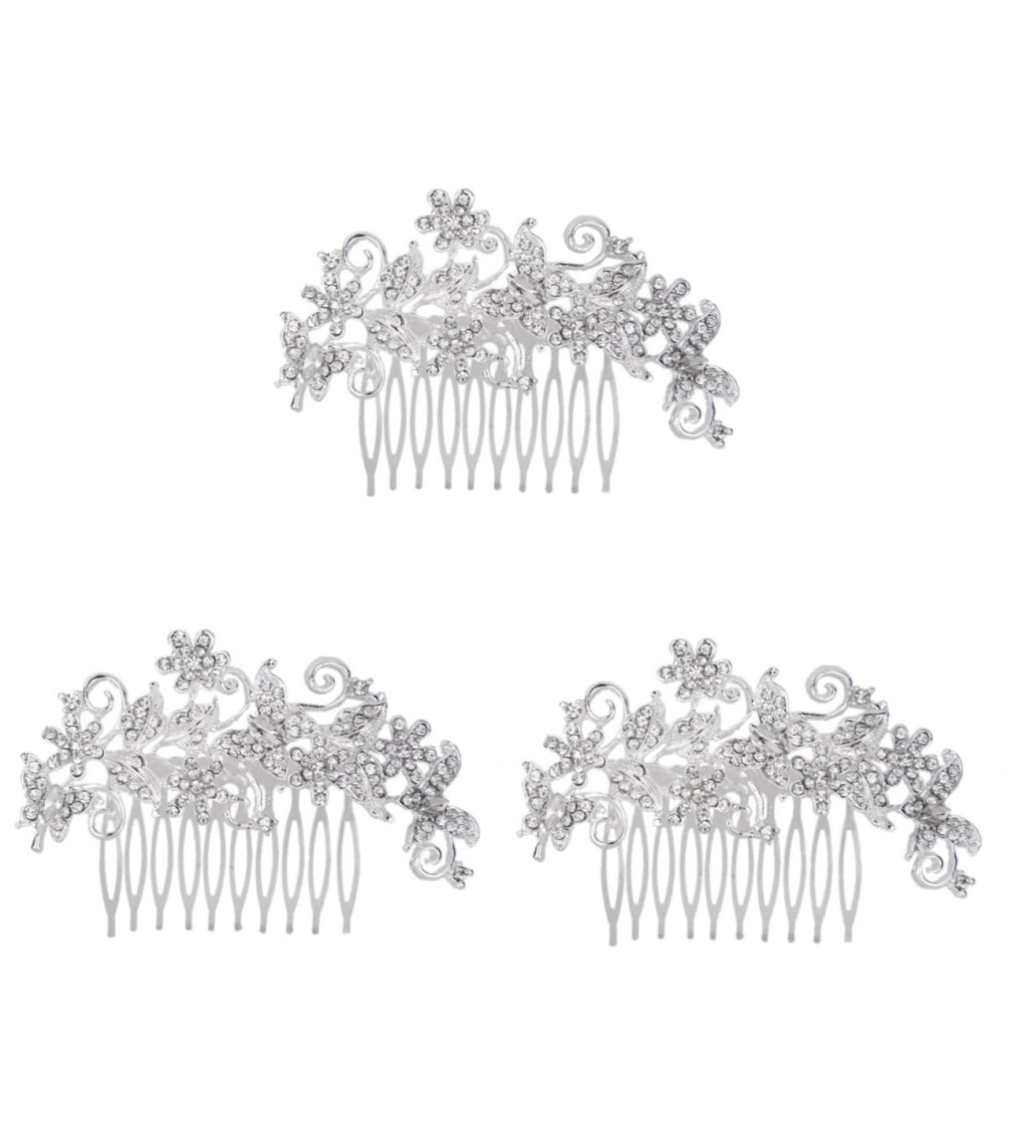 FRCOLOR Set of 3 Crystal Hair Comb Bridal Wedding Hair Clips Hair Clips Hair Pin Tiara Wig Rhinestone Comb Hair Comb Slide Clip Hairpiece Vintage Headpiece Accessories - Buy Online on GoSupps.com