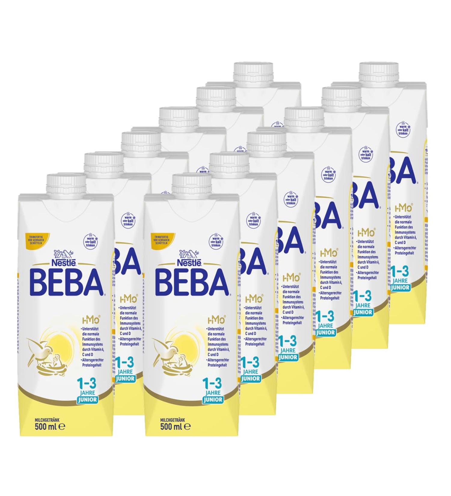 Nestl Beba Junior Milk Drink for Toddlers - Ready-to-Drink Tetra Pak Ideal for Ages 1+ 12 Pack (12 x 500ml) - International Shipping Available - Buy Online on GoSupps.com