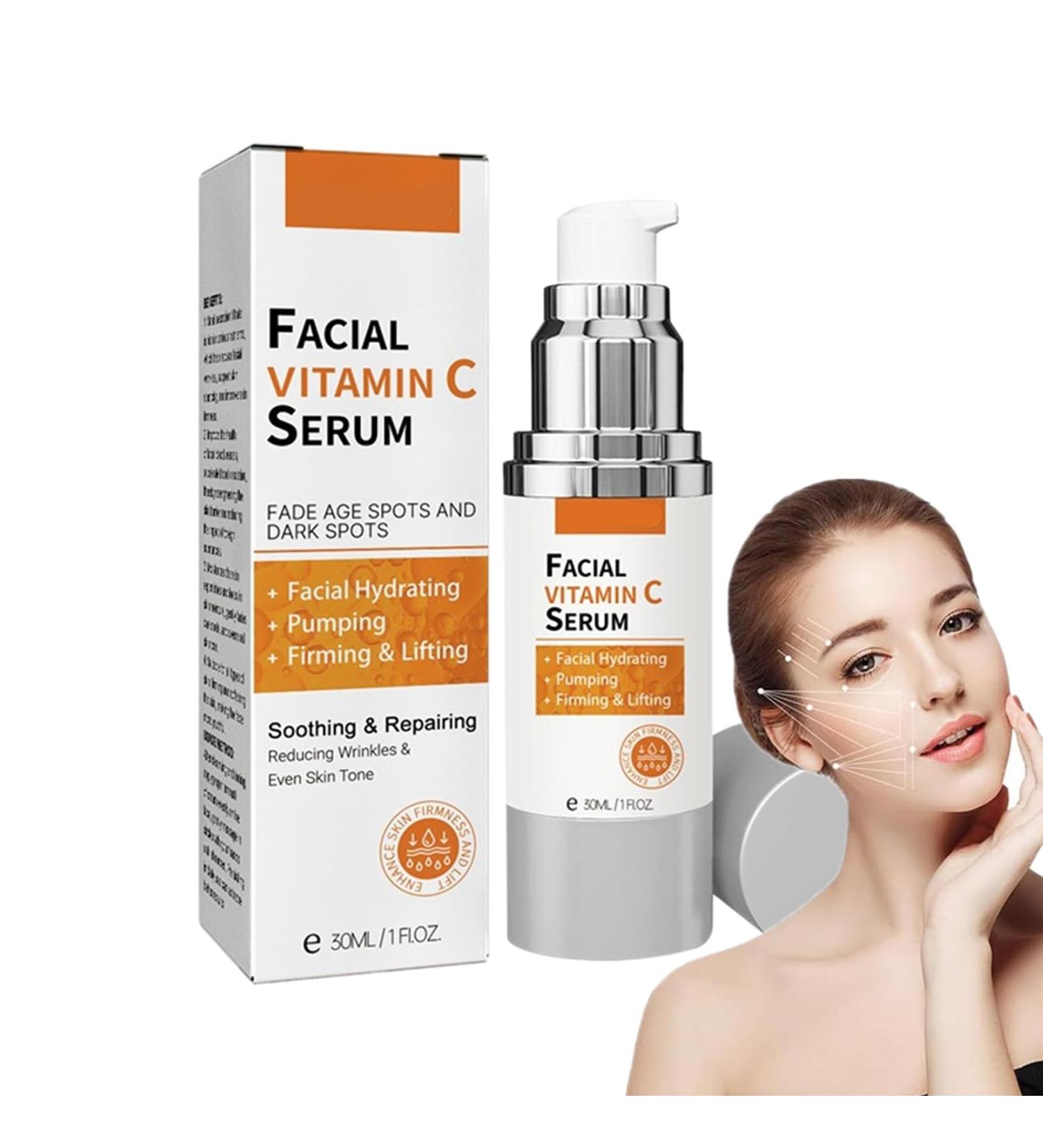 Super Vitamin C Serum for Face | Age-Defying Hydration with Niacinamide Hyaluronic Acid & Peptides | Reduces Wrinkles & Age Spots - 1pc - Buy Online on GoSupps.com