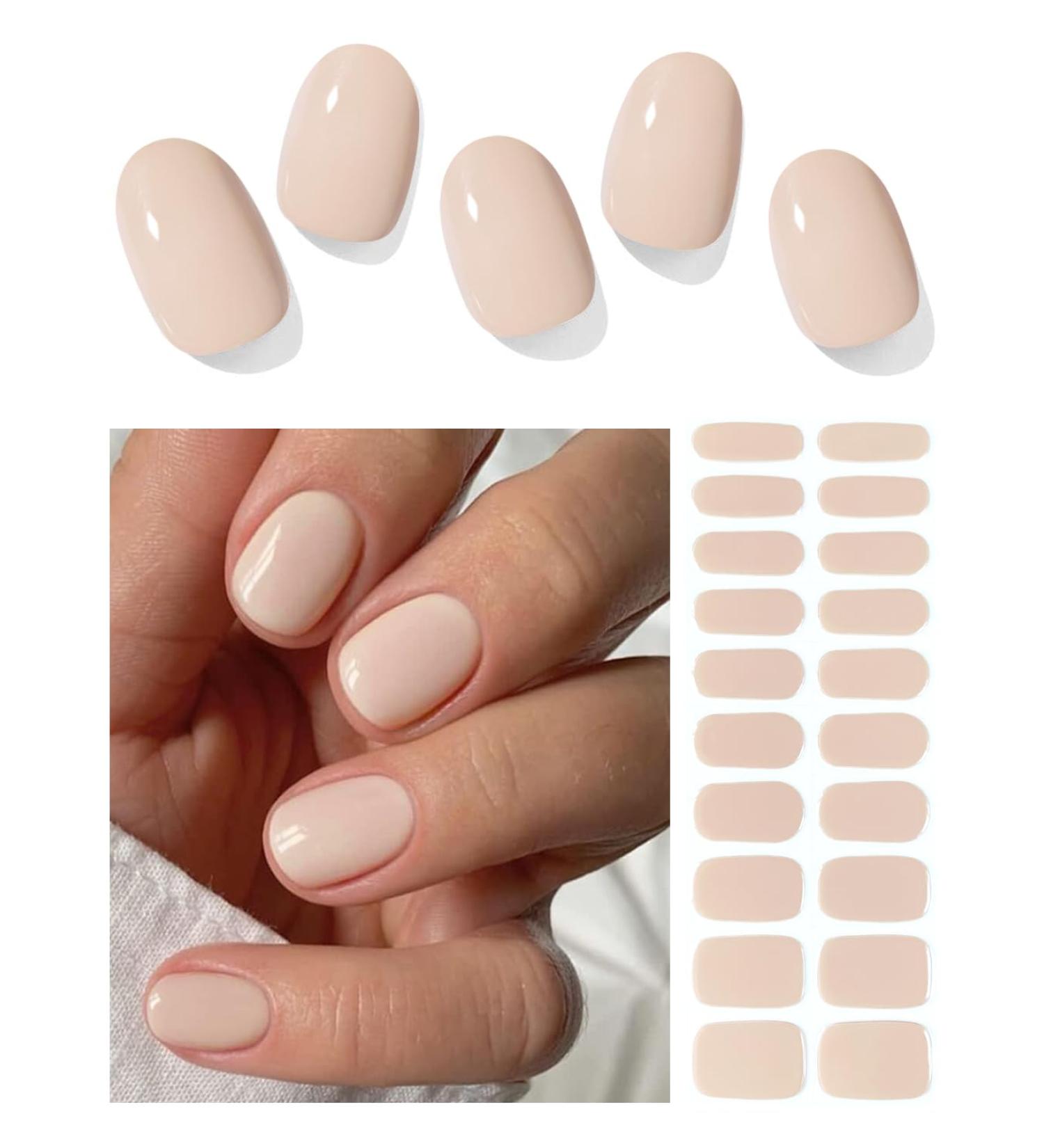 Wahrshei Nail Foils | Nude UV Gel Nail Foil - 20 Self-Adhesive Gel Nail Stickers & Wraps - Buy Online on GoSupps.com