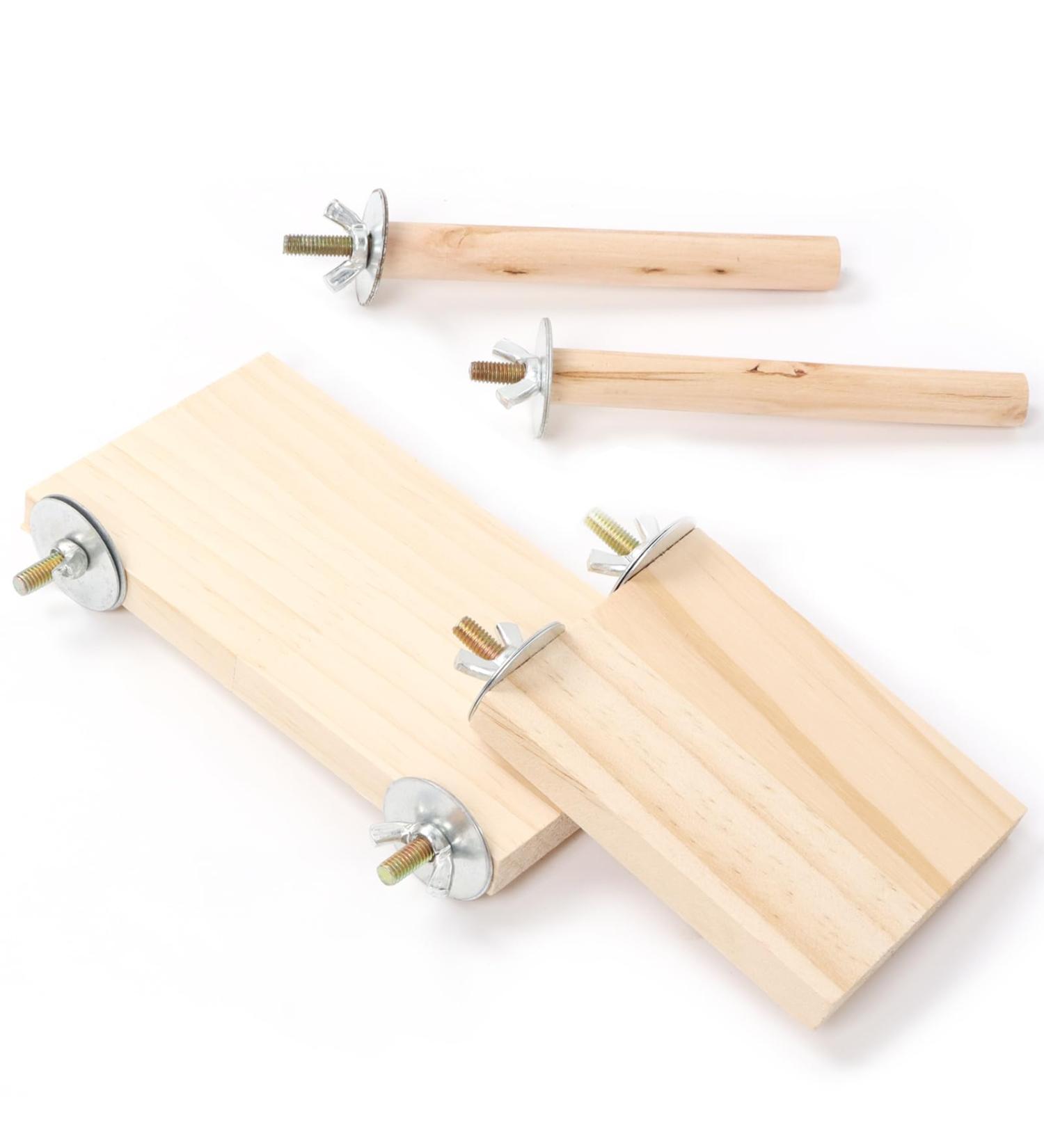 QUOZUO Bird Perches Stand Platform Natural Wood Parrot Toy Perch Stand Budgie Cage Accessories for parakeets Cockatiel Parrot - Buy Online on GoSupps.com