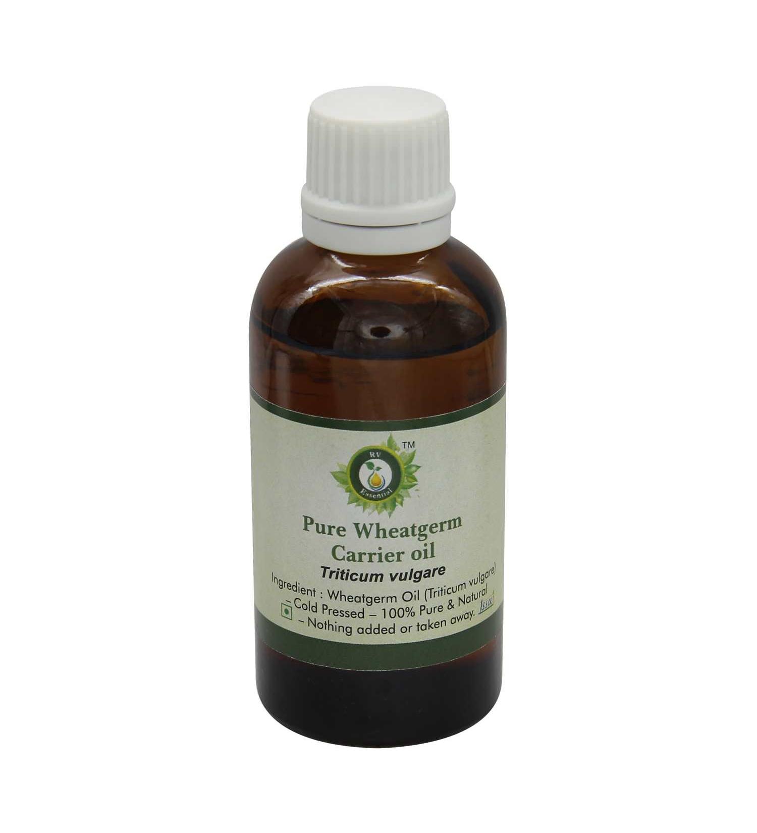 Wheatgerm Oil | Triticum Vulgare | for Hair | for Face | 100% Pure Natural | Cold Pressed Wheatgerm Oil | Wheatgerm Carrier Oil | 50ml | 1.69oz by R V Essential 1.69 Fl Oz (Pack of 1)