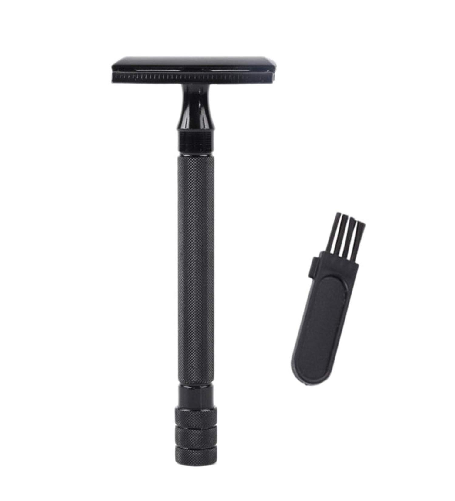 OUHUAN Double Edge Safety Razor - Long Handle Classic Shaver | Manual Razor Holder in Black | Superior Shaving Experience - Buy Online on GoSupps.com