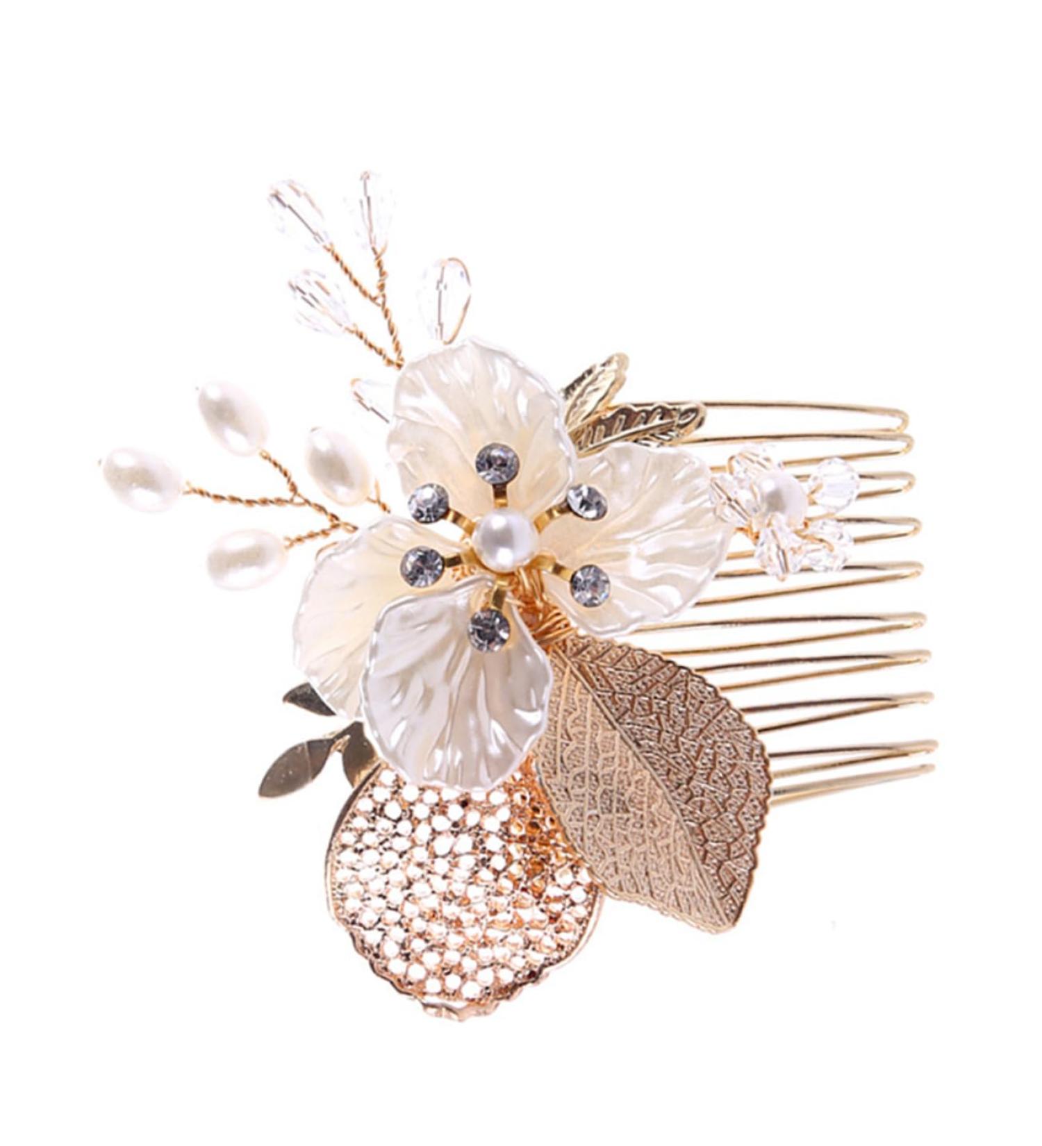 FRCOLOR 1PC Hair Comb Clip Wedding Hair Comb Women Hair Accessory Bridal Hair Comb Crystal Rhinestone Hair Pin Bridal Comb crystal hair comb Bride Insert Comb Miss hair accessories leaf - Buy Online on GoSupps.com