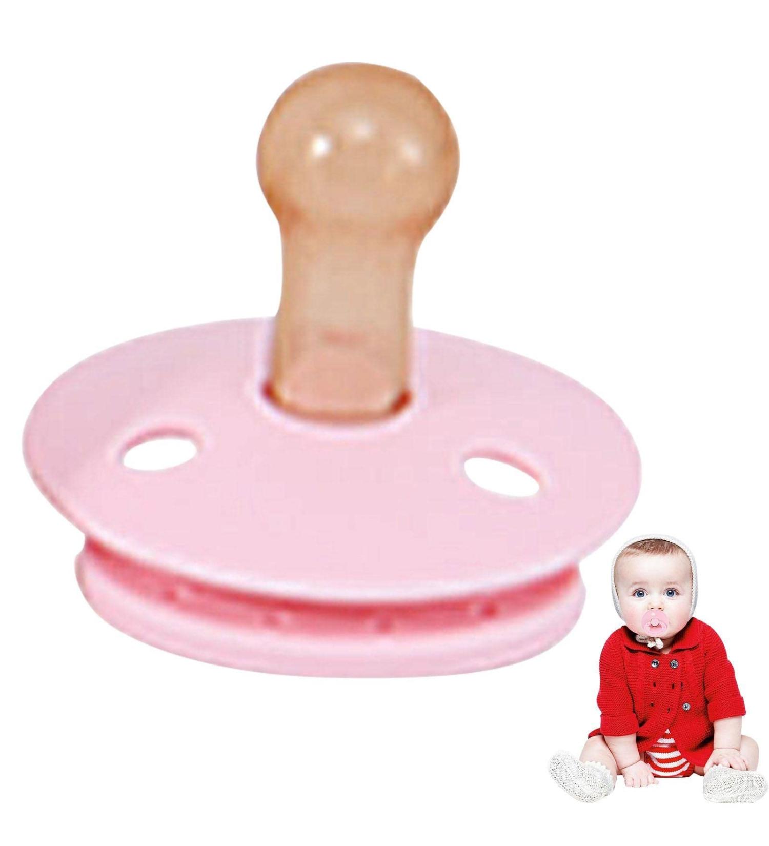 Shop Pink Silicone Baby Pacifier & Teething Ring - Ideal Teething Aid for 6 Months+ - Buy Online on GoSupps.com