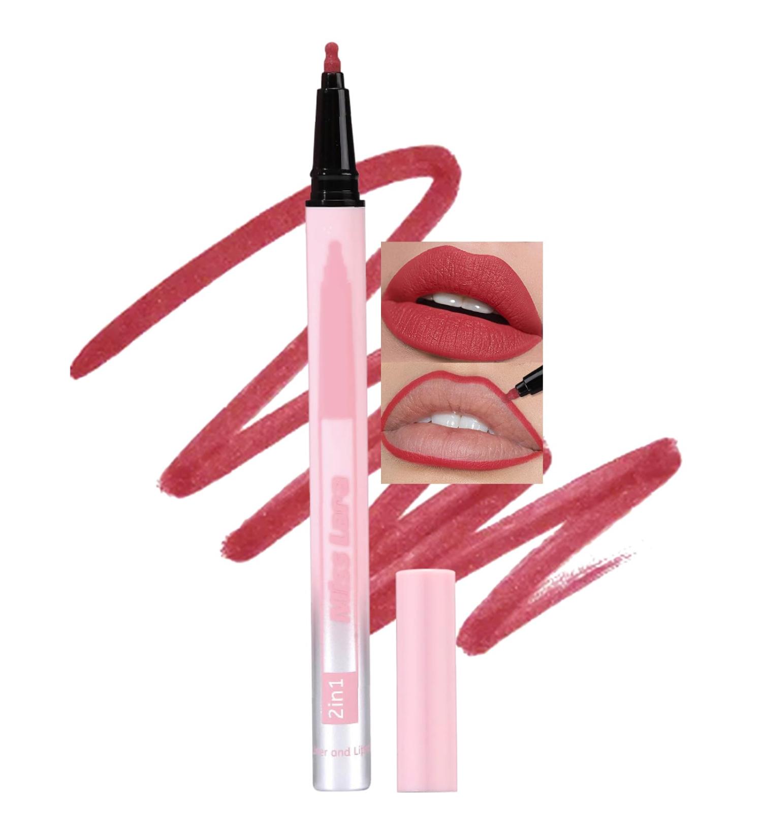  Jutqut Matte lip pencil with a wet-look consistency waterproof long-lasting highly pigmented liquid lipstick natural nude with a rounded tip and makeup pencil for - Buy Online on GoSupps.com