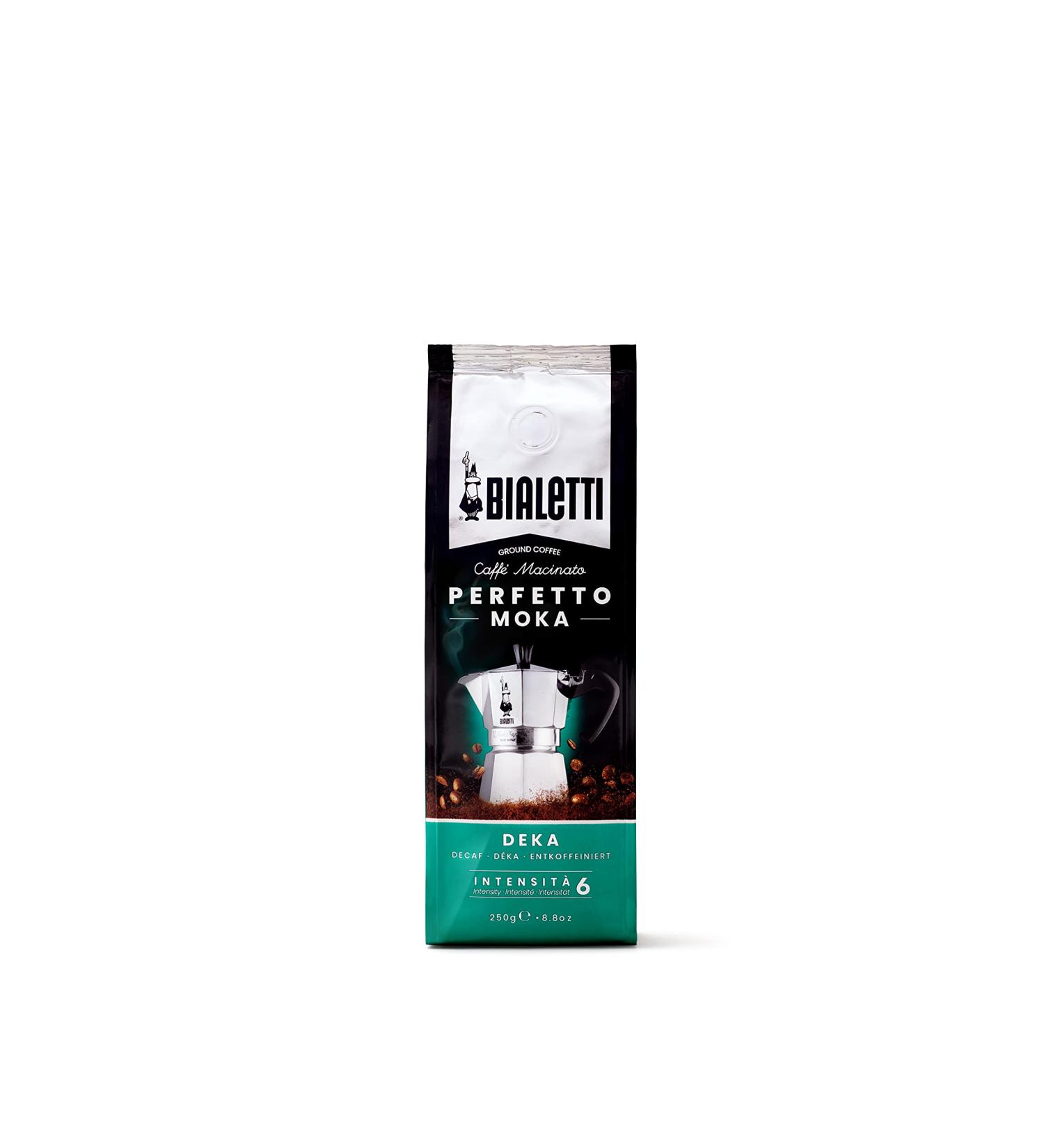 Bialetti - Perfetto Moka Deka: ground coffee with medium roasting cereal aroma 250g bag with aromave fashion 250 g (1 Pack)