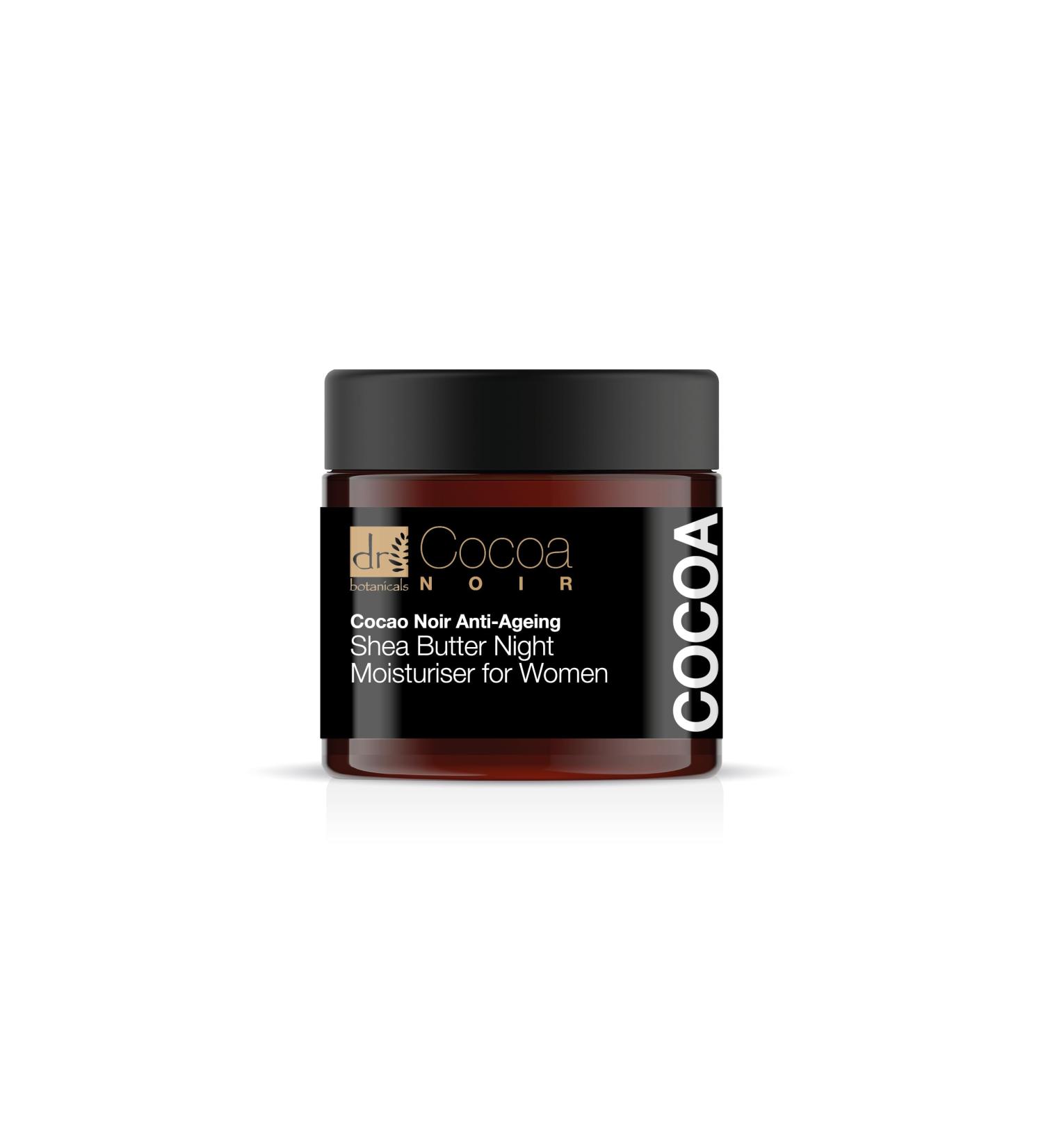 DR BOTANICALS Cocoa Noir Anti-Ageing Shea Butter Night Moisturiser for Women - Infused with Nourishing Shea Butter - Combat Signs of Aging - Wake Up to Youthful Radiance - Buy Online on GoSupps.com